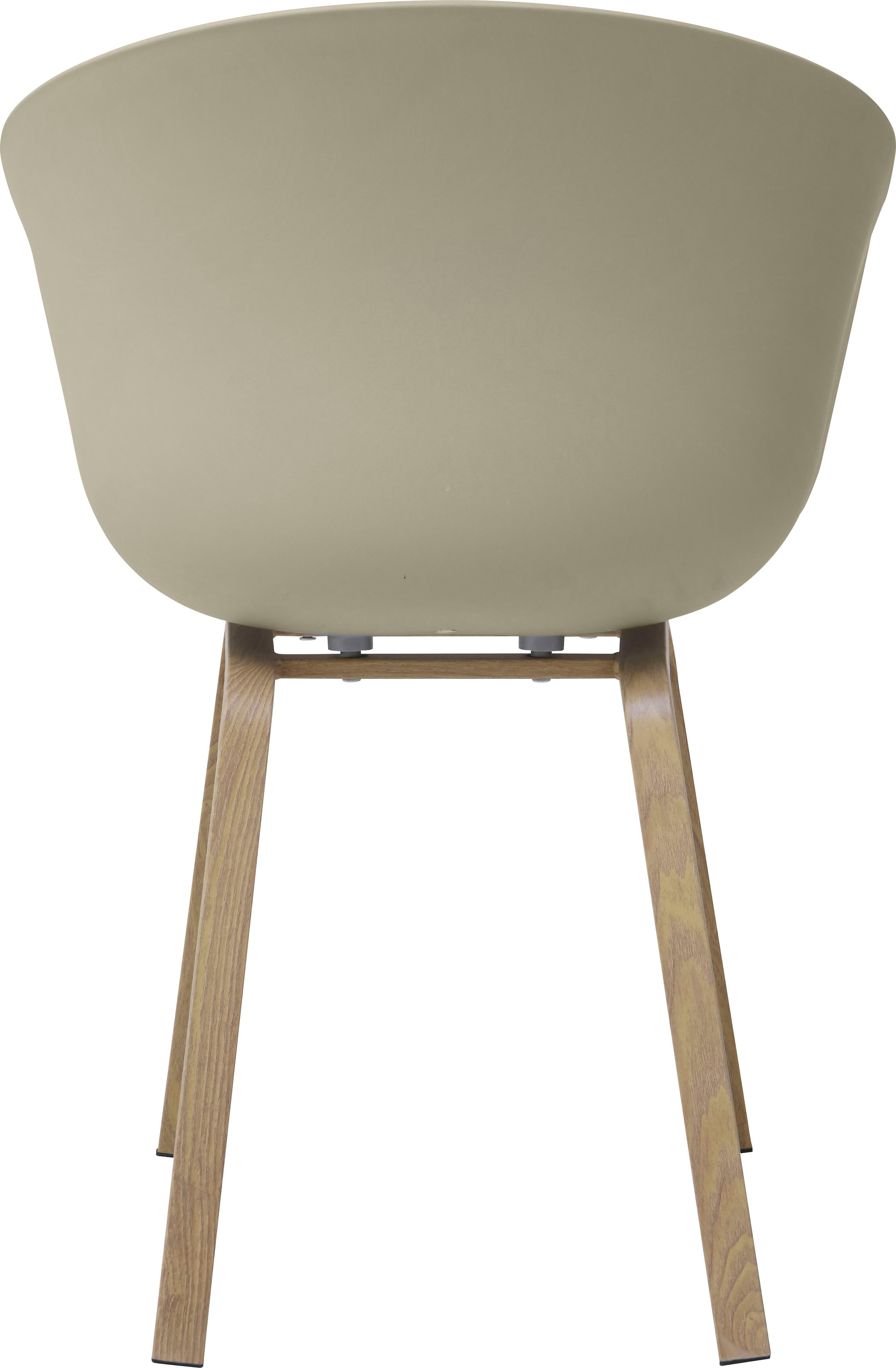 SalesFever Schalenstuhl, (Set), 2 St., Metallbeine in Holzoptik