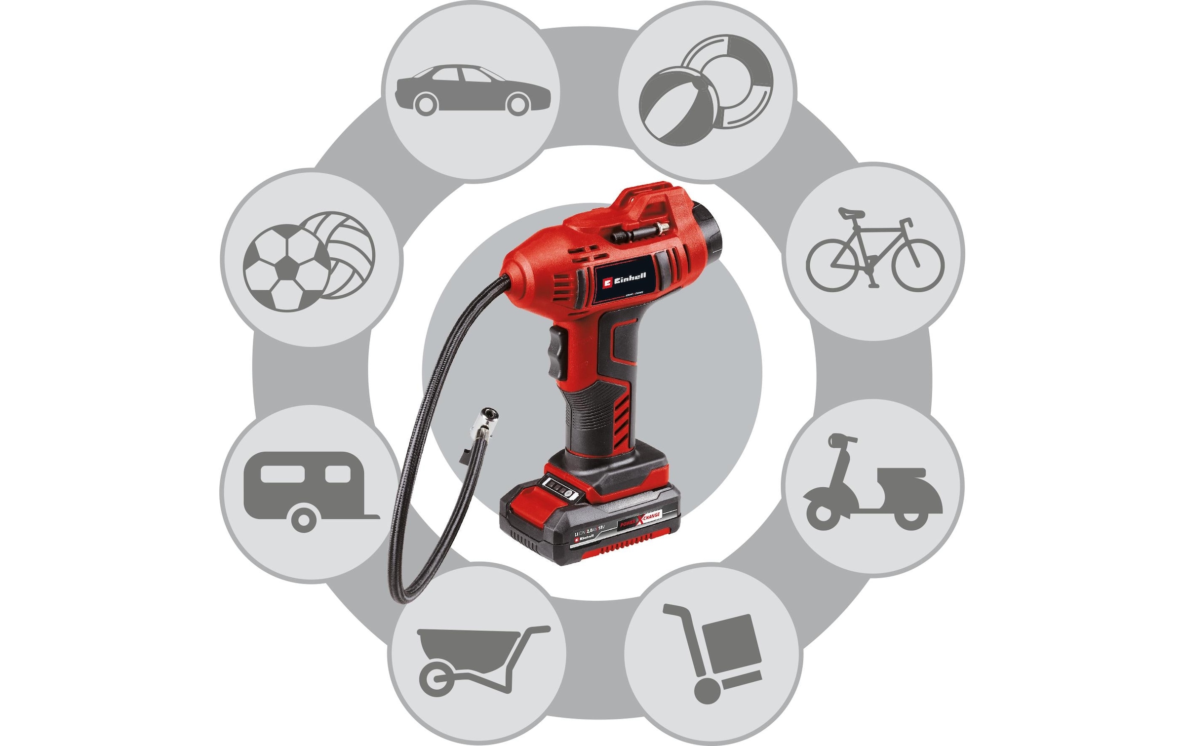 Einhell Akku-Handkompressor »CE-AP 18+CE-CC 18+2,0 Ah Kit«