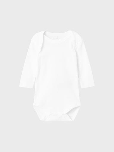 Name It Schlafanzug »NBNBODY 2P LS SOLID WHITE NOOS«, (Set, 2 tlg.)