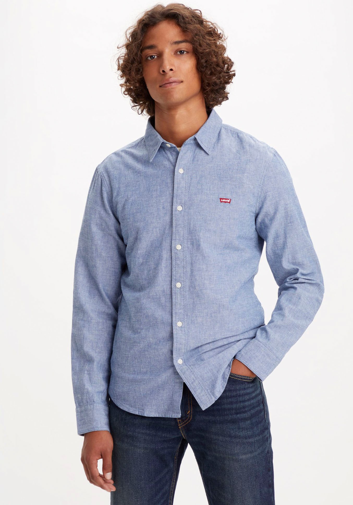 Levi's® Jeanshemd »BATTERY HM SHIRT SLIM« mit Logobadge