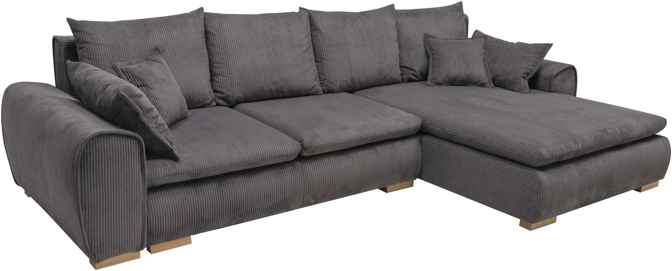 Home affaire Ecksofa »Katja L-Form«, Cord Bezug, inkl. Schlaffunktion und Stauraum