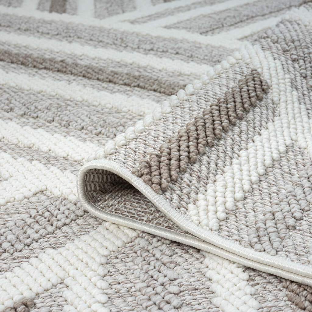 Carpet City Teppich »LINDO 7590«, rund, 11 mm Höhe, Kurzflor, Hochtief-Muster/ 3D-Effekt, Boho-Stil, Wohnzimmer