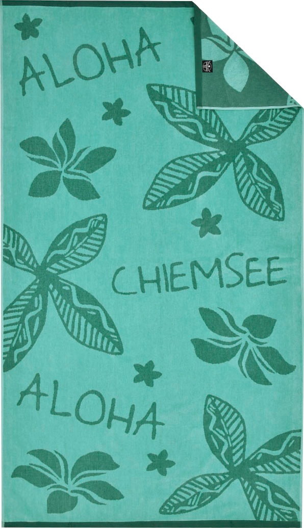 Chiemsee Strandtuch »Oahu«, (1 St., Strandtuch 100 x 180 cm), türkisblaue Farben mit einem floralen Muster