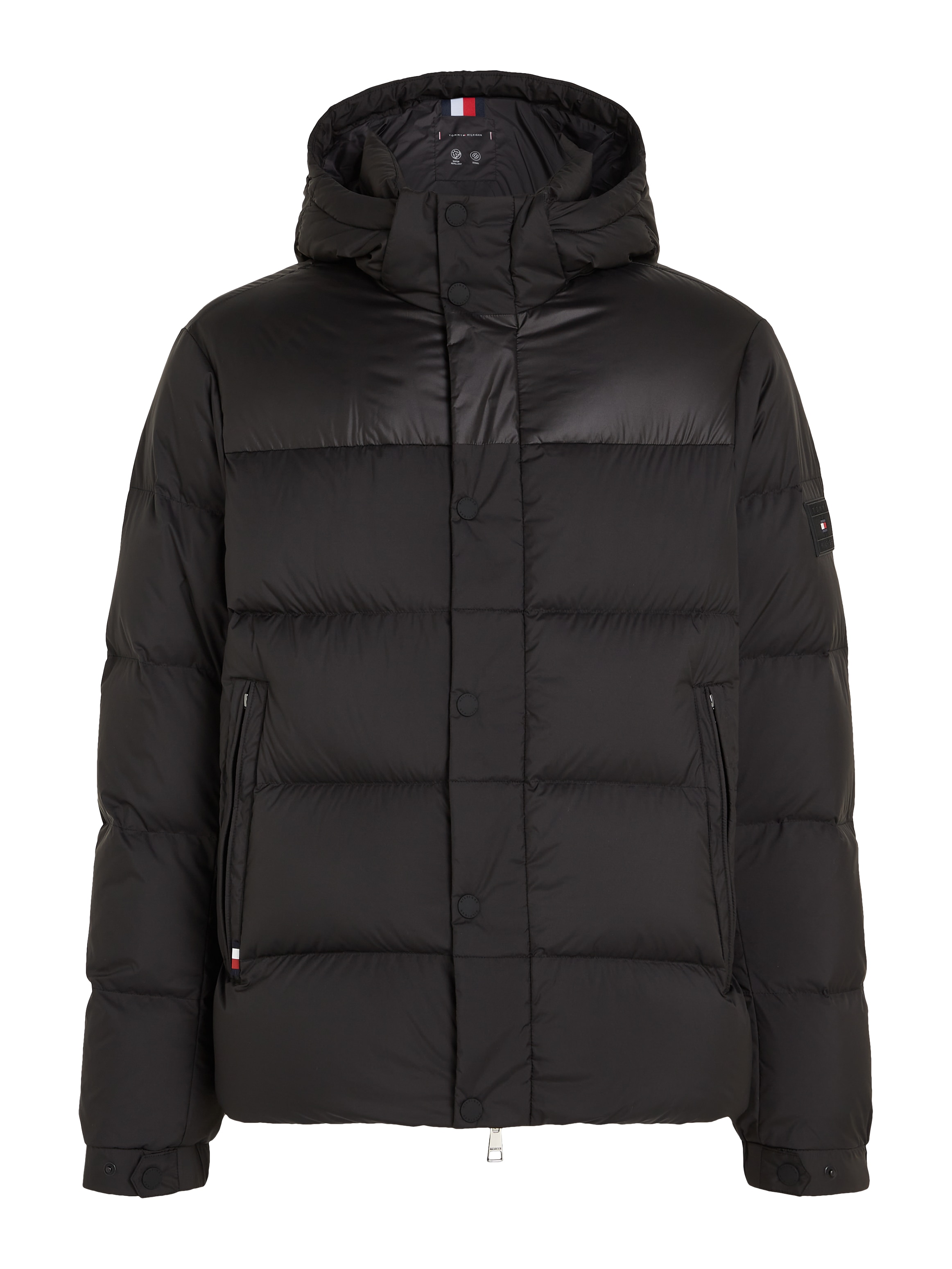 Tommy Hilfiger Steppjacke »MIX DOWN HOODED PUFFER JACKET«, mit Kapuze, mit abnehmbarer Kapuze