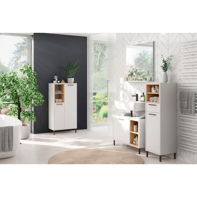 GERMANIA Waschbeckenunterschrank »Loria«, Badmöbel mit offenen Fächern und  Ausschnitt für Siphon online shoppen | Jelmoli-Versand