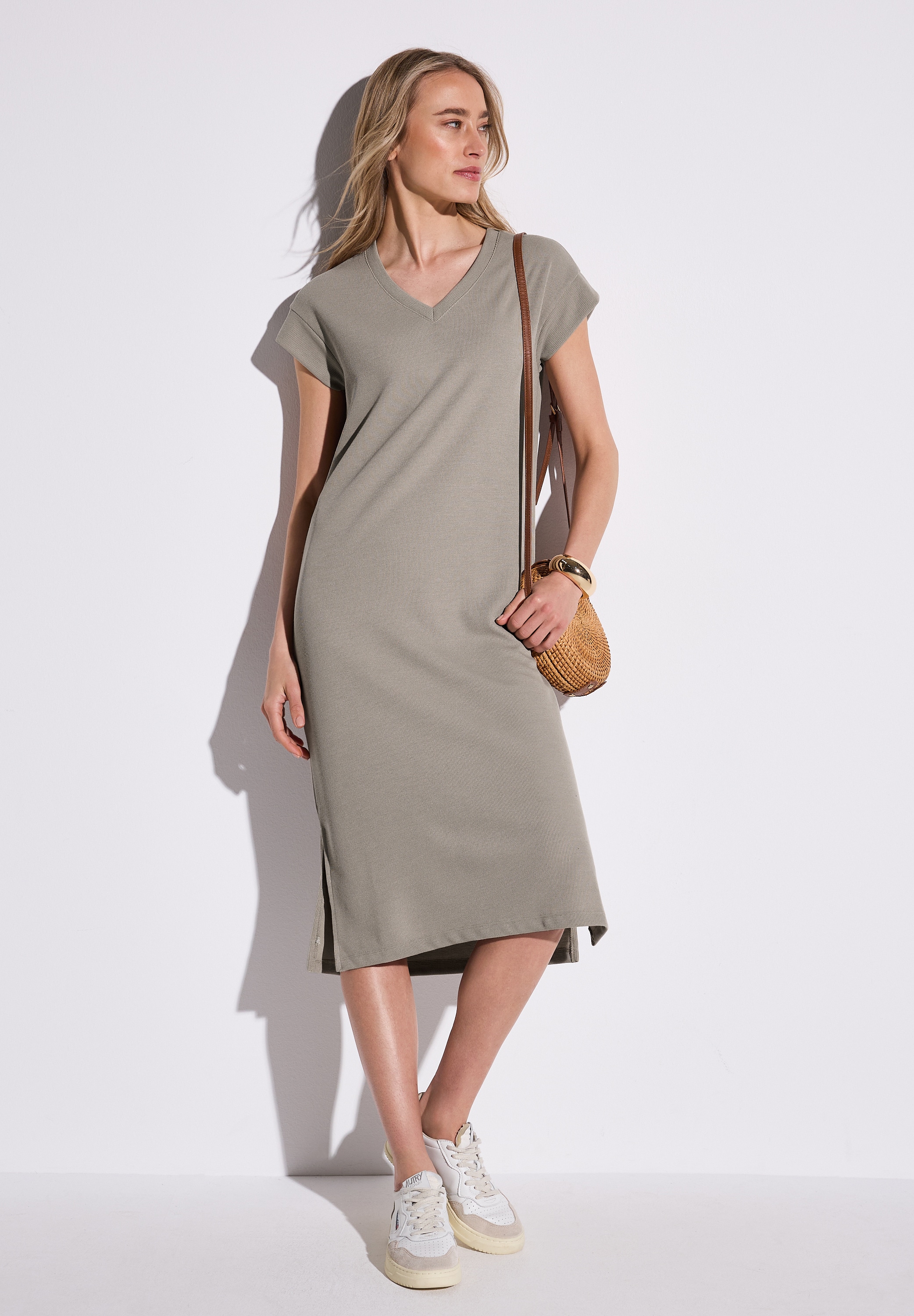 STREET ONE Midikleid, mit Rippstruktur