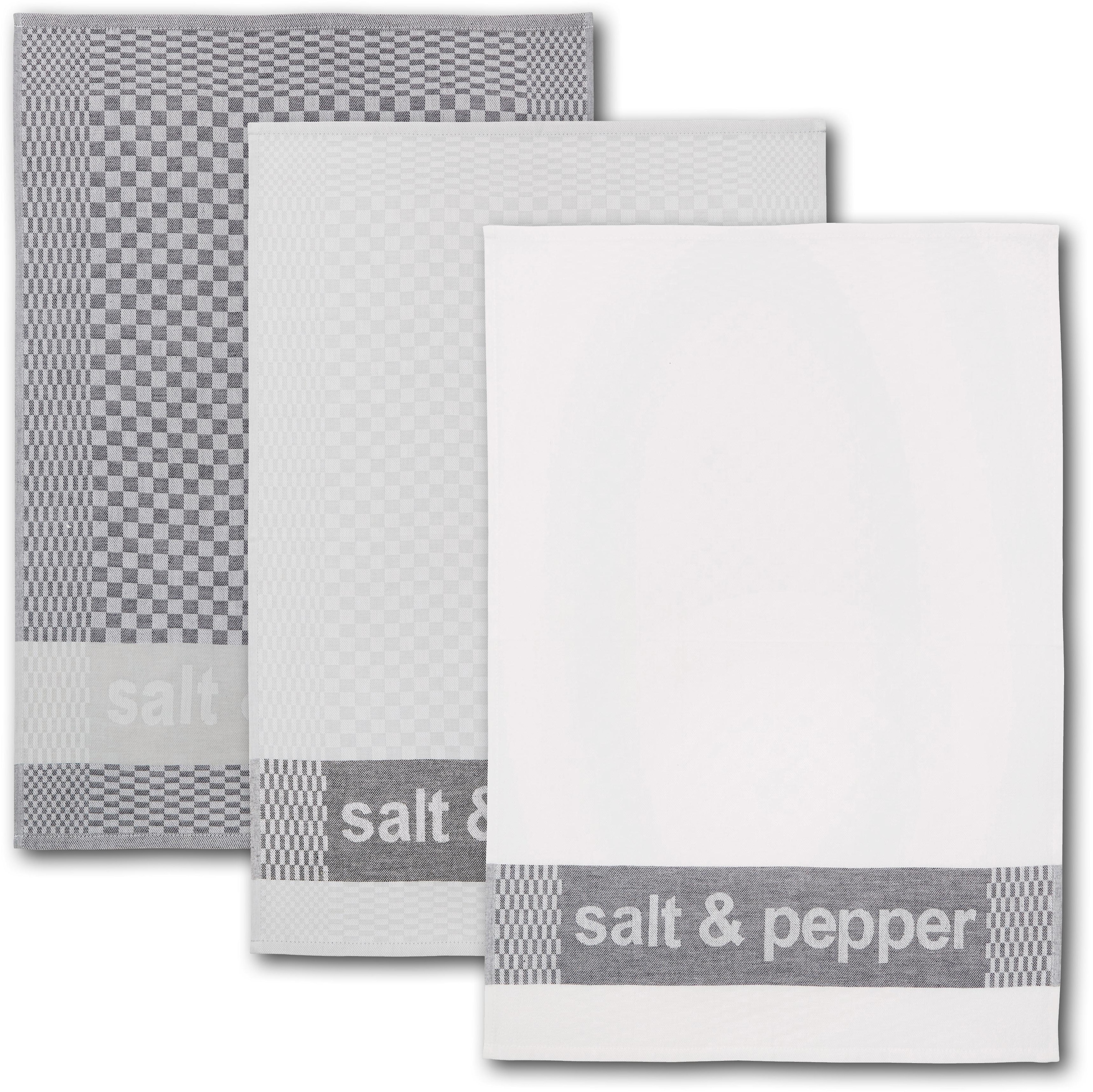 Dyckhoff Geschirrtuch »Salt & Pepper, Masse je Tuch ca. 50x70 cm«, (Set, 6 tlg.), mit drei verschiedenen Motiven