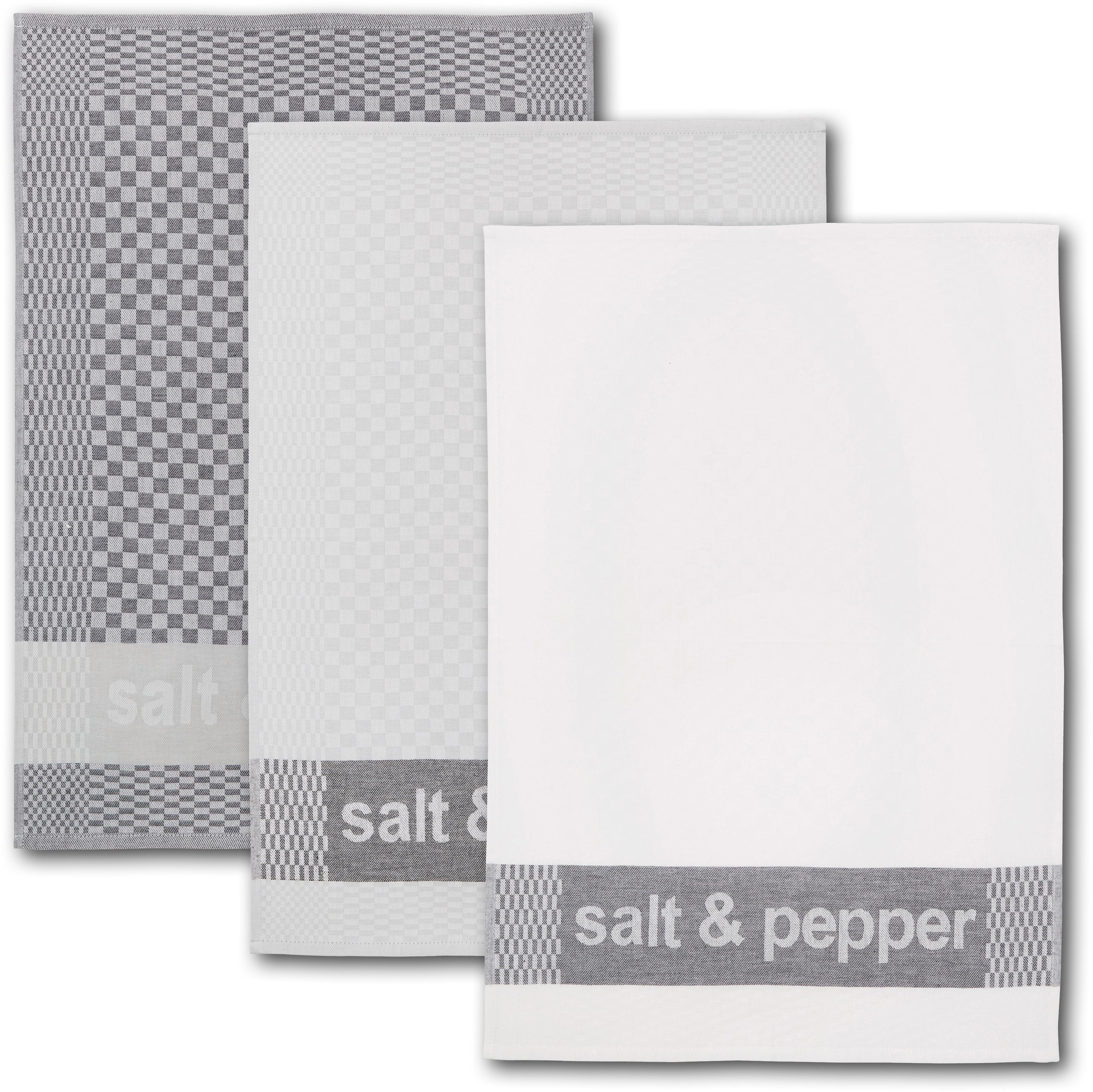 Dyckhoff Geschirrtuch "Salt & Pepper, Maße je Tuch ca. 50x70 cm" mit drei verschiedenen Motiven