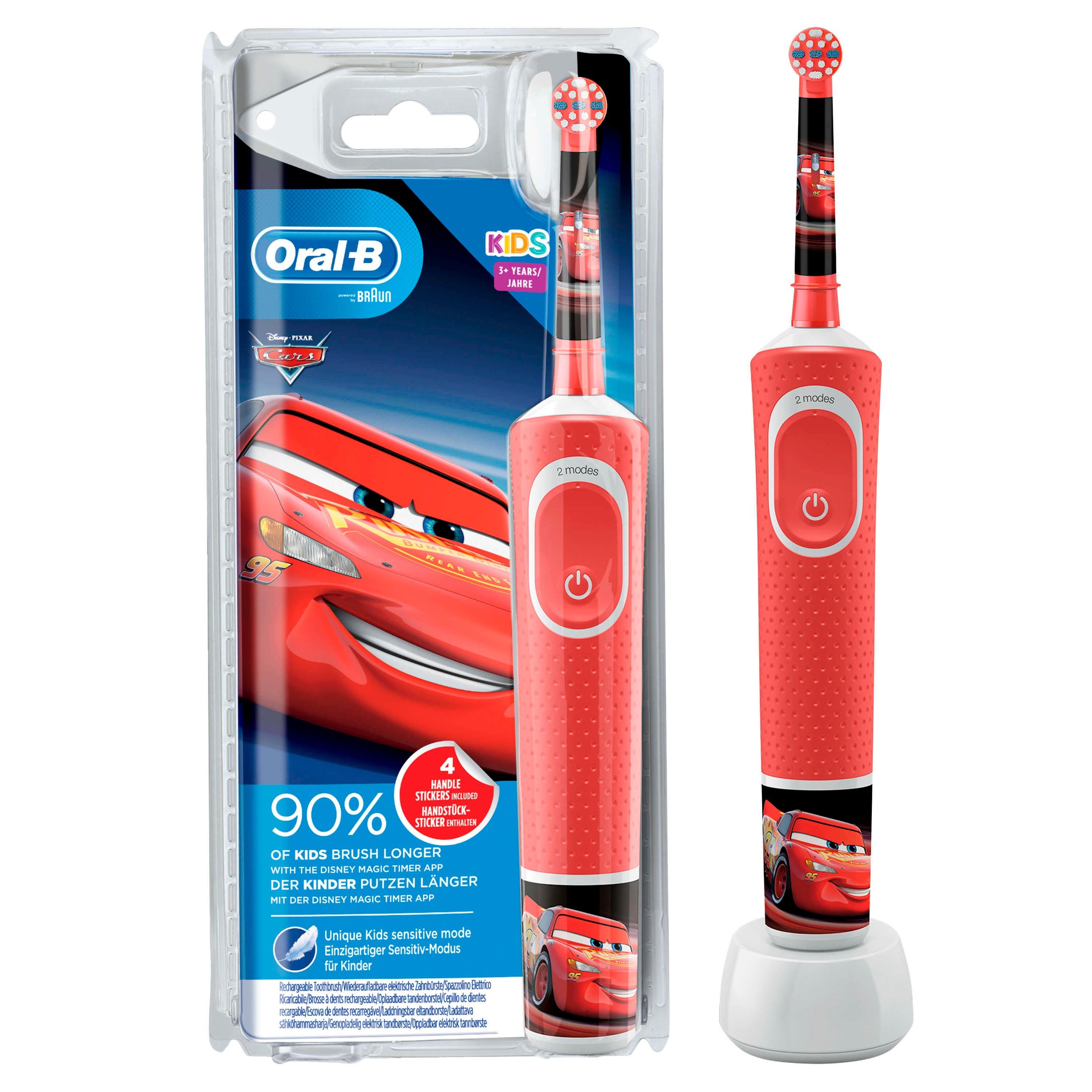 Oral-B Elektrische Kinderzahnbürste »Cars«, 1 St. Aufsteckbürsten