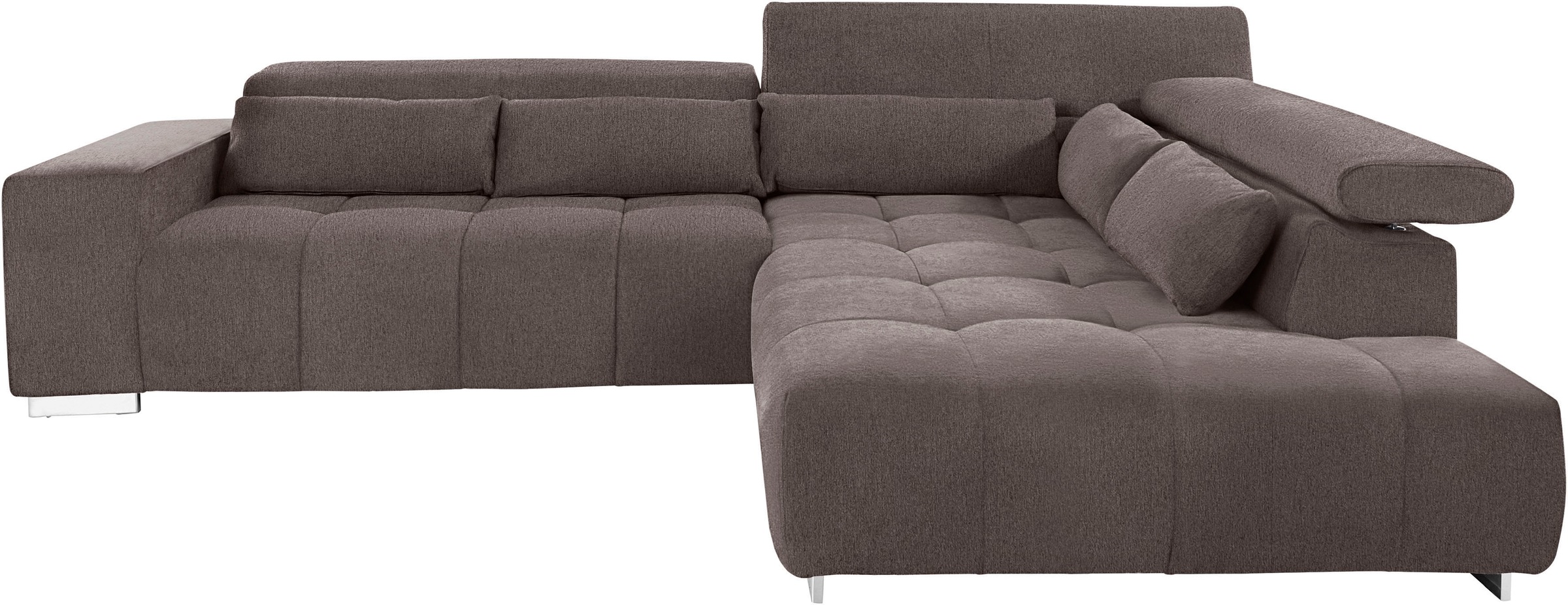 COTTA Ecksofa »Orion L-Form«, mit Ottomane, inklusive verstellbarer Kopfstützen und 5 Nierenkissen