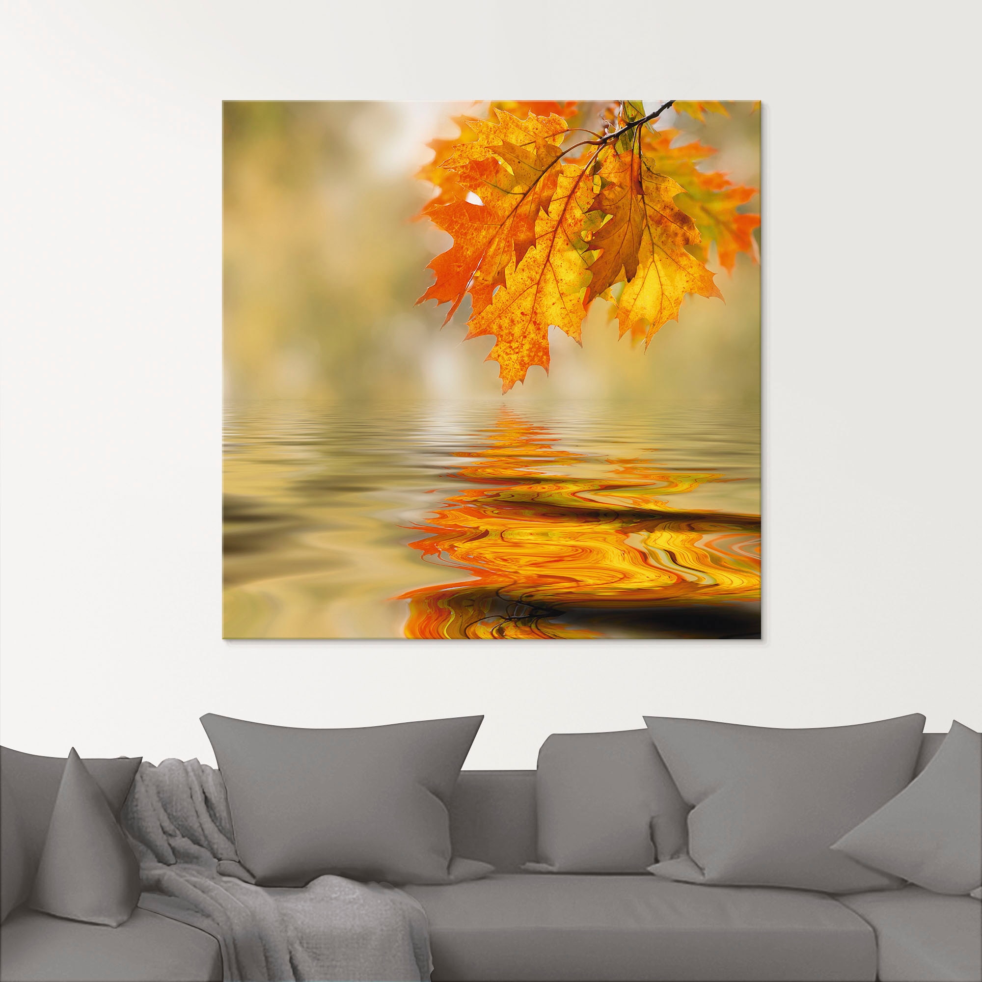 Artland Glasbild »Herbstblatt«, Blätter, (1 St.), in verschiedenen Grössen