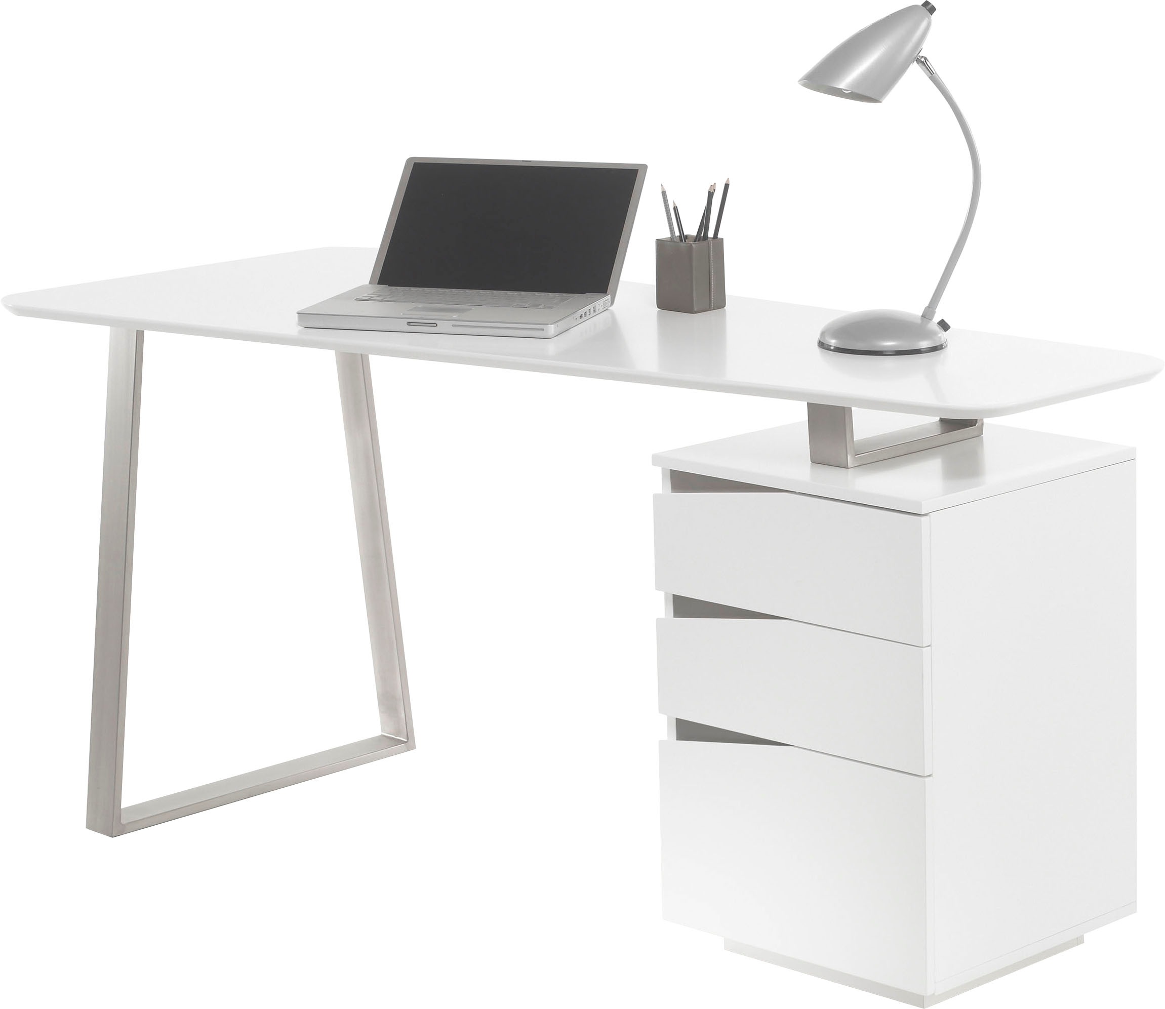 MCA furniture Schreibtisch »Tori«, weiss matt lackiert, mit 3 Schubladen, Breite 150 cm