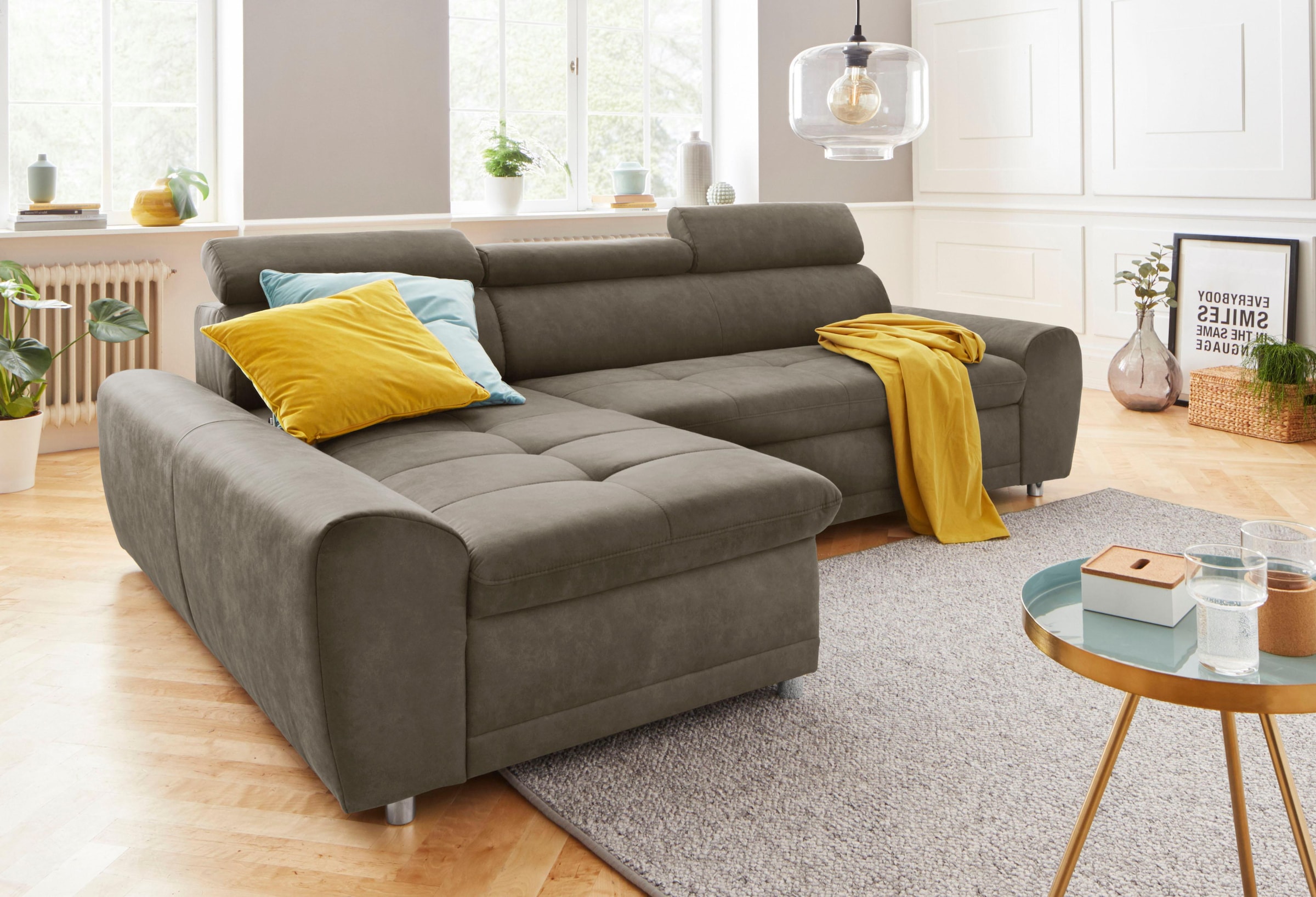 sit&more Ecksofa "Riva L-Form" inklusive Kopteilverstellung, wahlweise mit Bettfunktion
