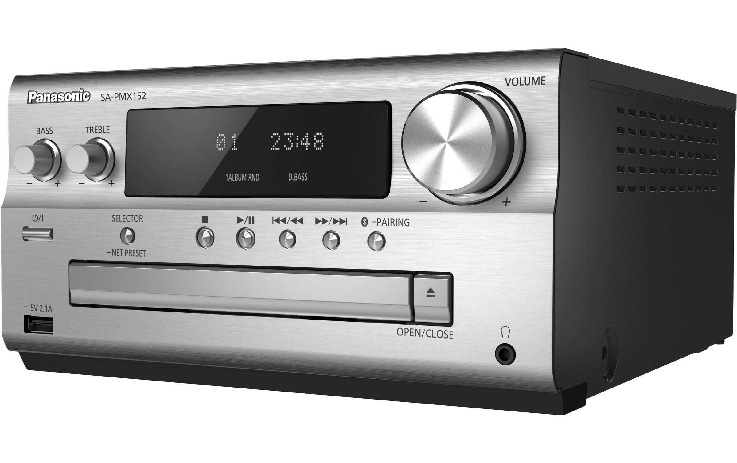 Panasonic Microanlage »SC-PMX152EGS Silber«, (CD-Bluetooth-WLAN Digitalradio (DAB+)