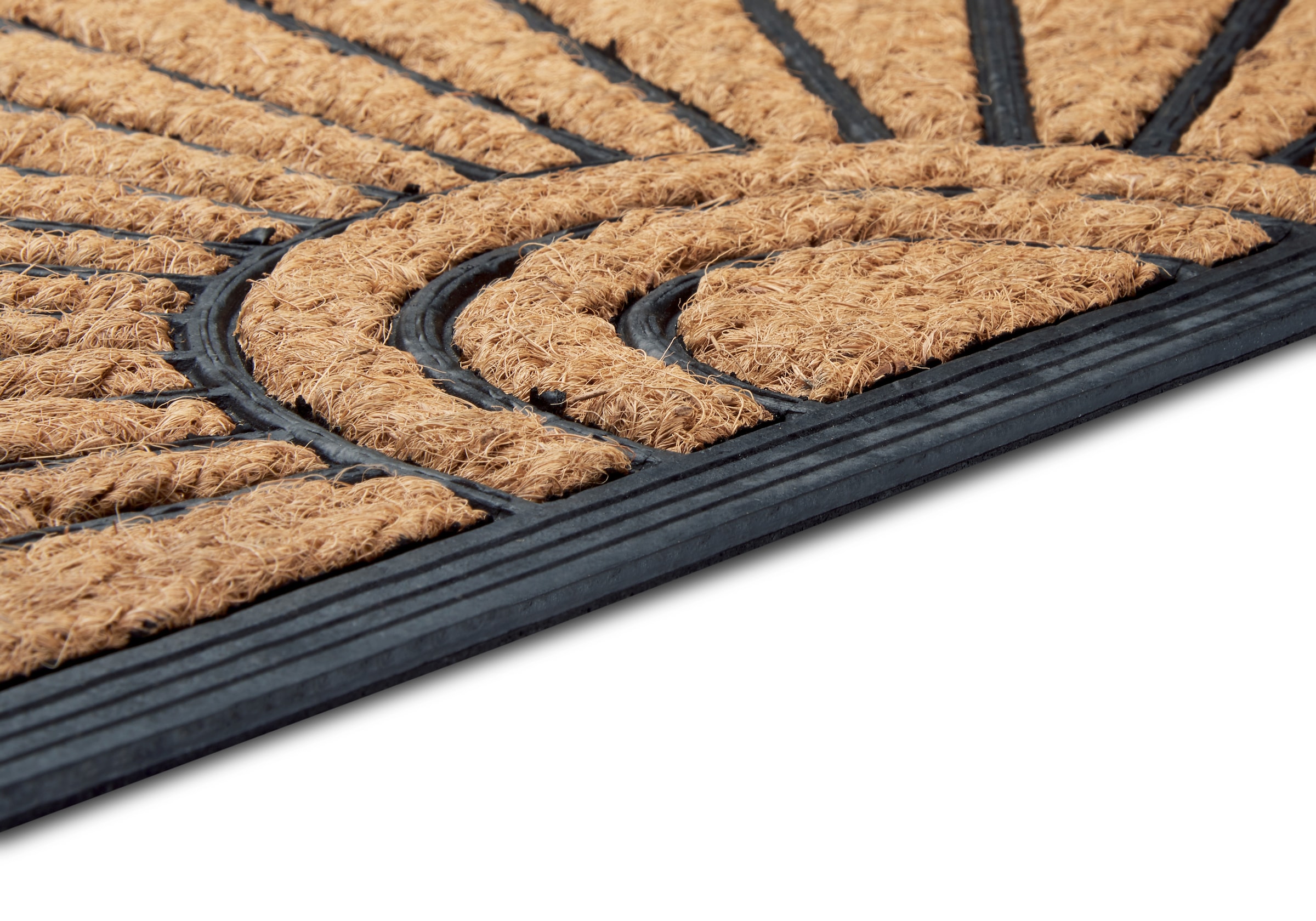 HANSE Home Fussmatte »Mix Mats Gummi-Kokos Halbrund Geometric Ornament, Türmatte«, halbrund, 15 mm Höhe, Kokos, Gummi, Schmutzfangmatte, Outdoor, Rutschfest, Innen, Kokosmatte