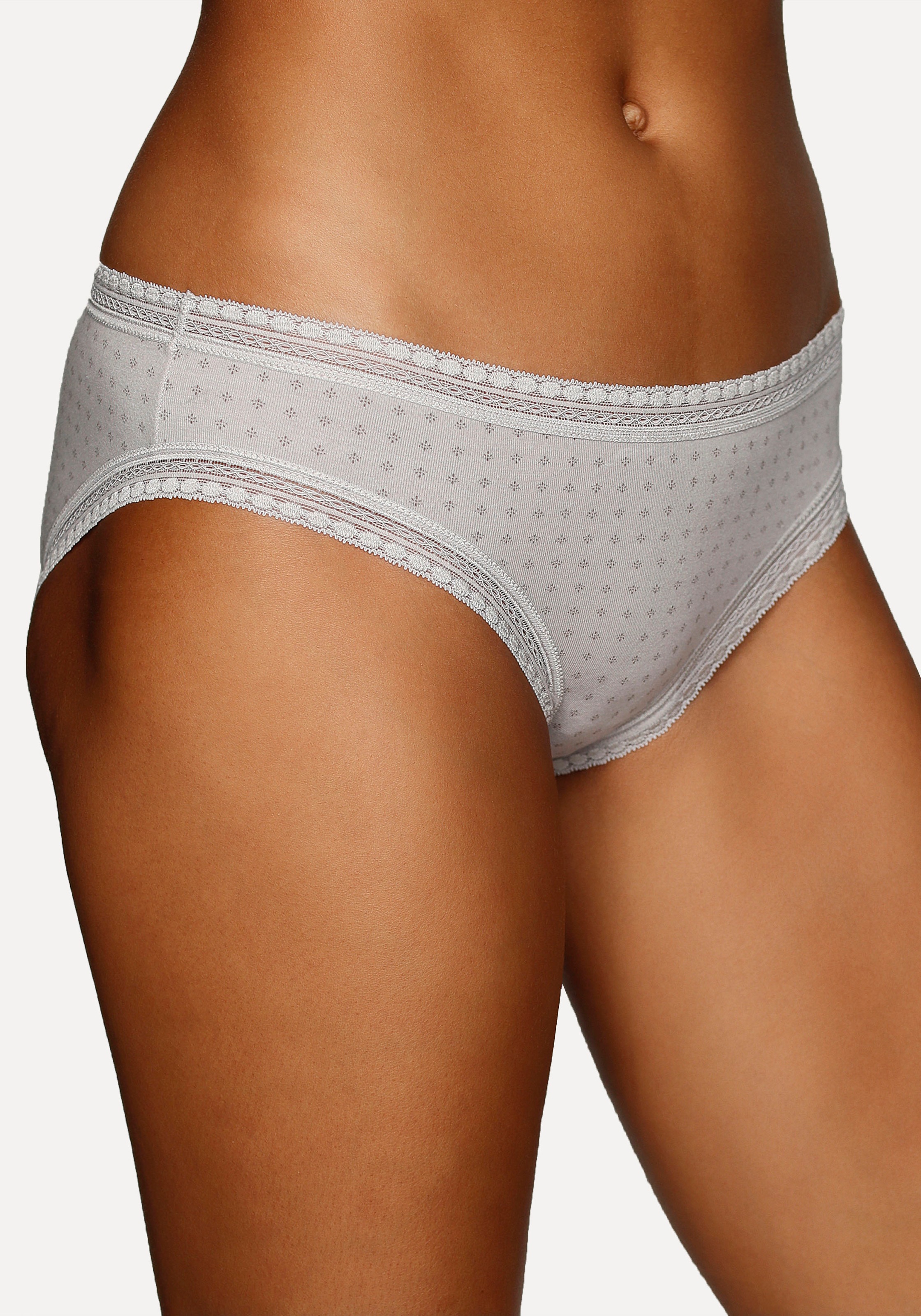 LASCANA Bikinislip 3er-Pack, aus elastischer Baumwolle mit weicher Spitze