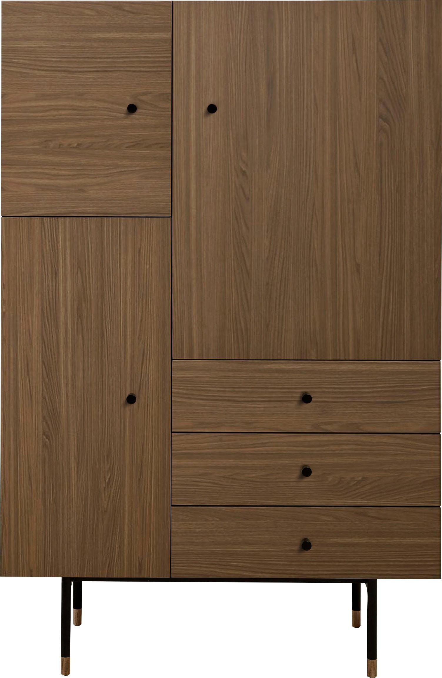 Woodman Highboard »Jugend Kommode«, Stauraumschrank mit Holzfurnier aus Eiche, Breite 90 cm, FSC®