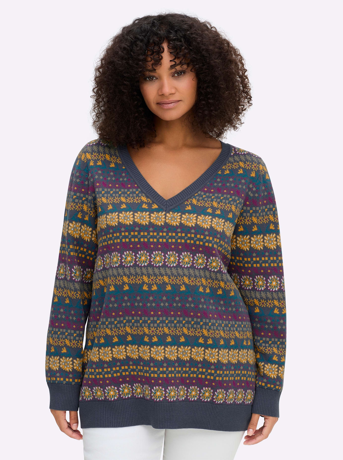 Sheego Jacquardpullover »Pullover«
