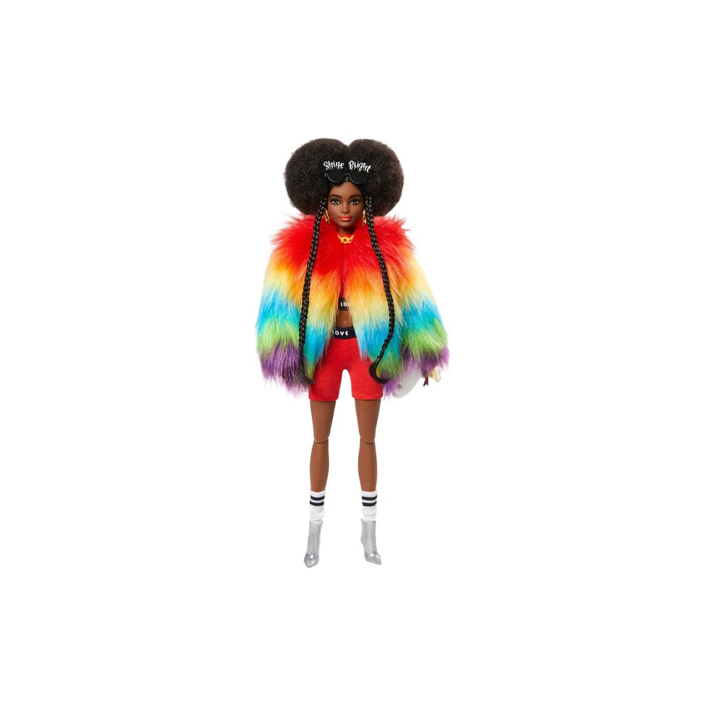 Barbie Spielfigur »Extra mit Afro und Regenbogen-Jacke«