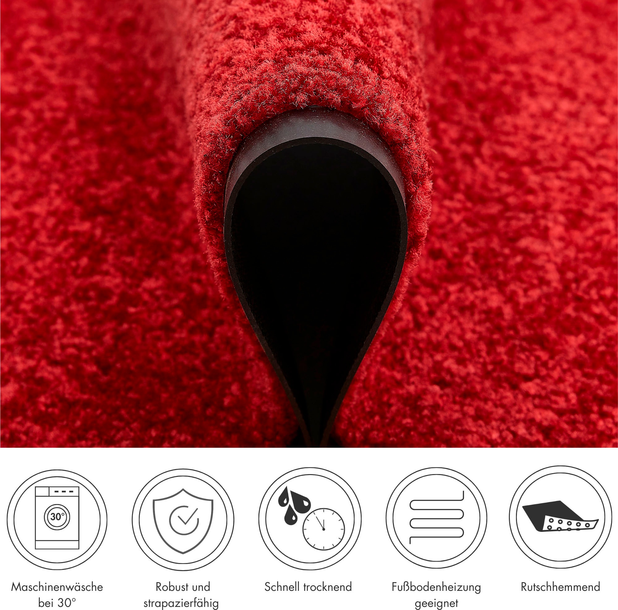 my home Fussmatte »Fresh Step, Made in Belgium«, rechteckig, 9 mm Höhe, für den Eingangsbereich, Uni-Farben, rutschhemmend, robust, waschbar