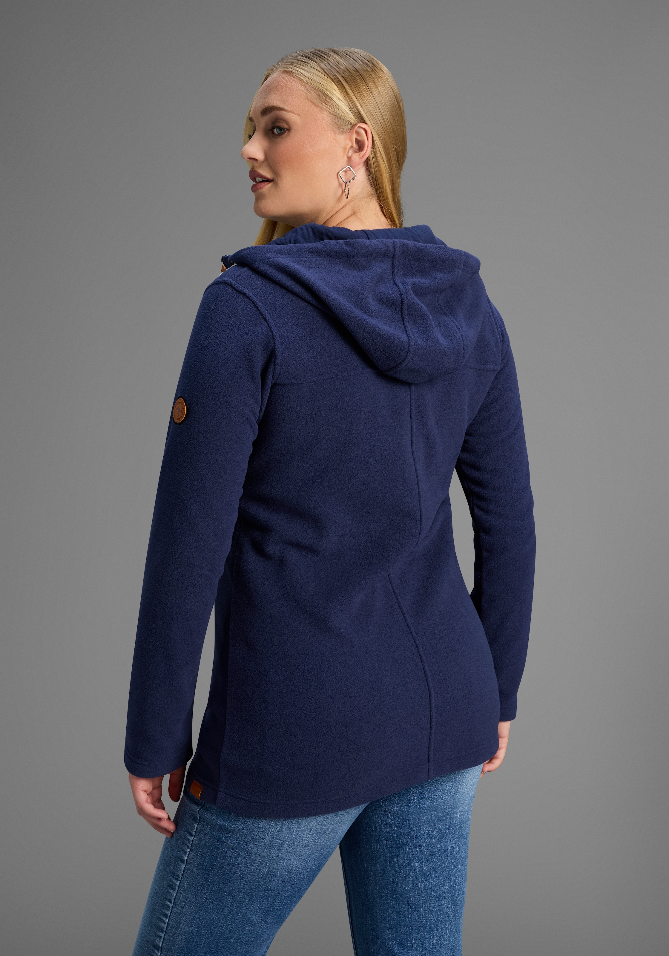 KangaROOS Fleecejacke, mit Kapuze, Grosse Grössen, Übergangsjacke