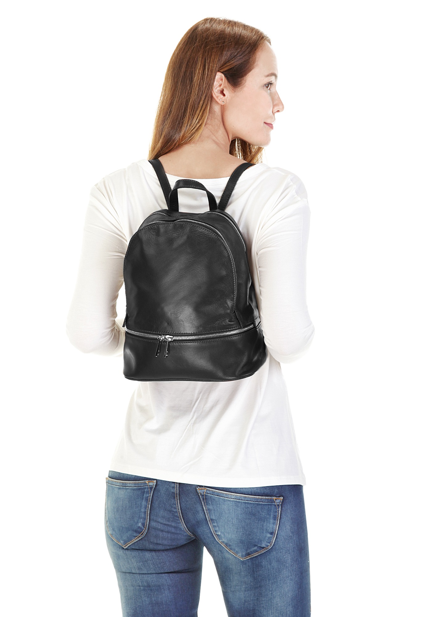 Piké Cityrucksack "PIKÉ Damen echt Leder, Made in Italy" echt Leder, Made in Italy
