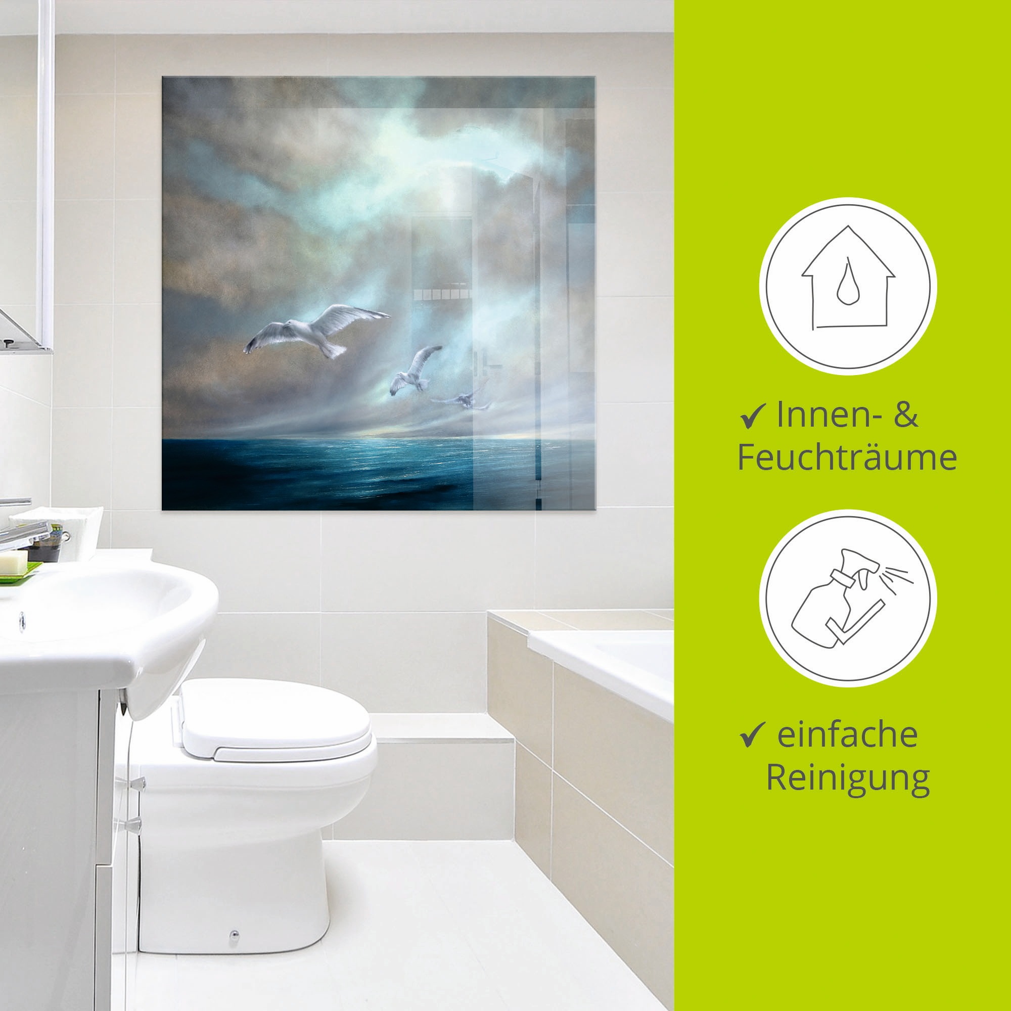 Artland Glasbild »Frei sein«, Gewässer, (1 St.), in verschiedenen Grössen