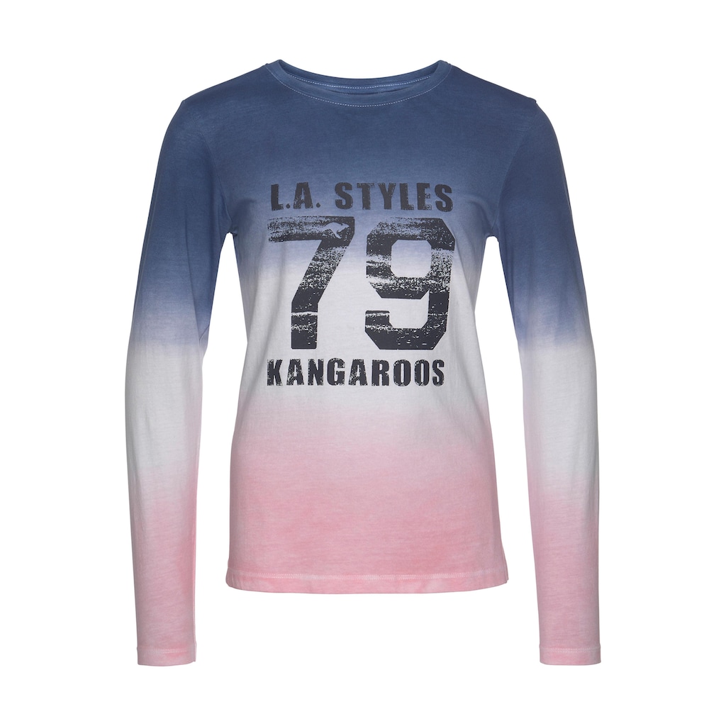 KangaROOS Langarmshirt, mit modischem Farbverlauf