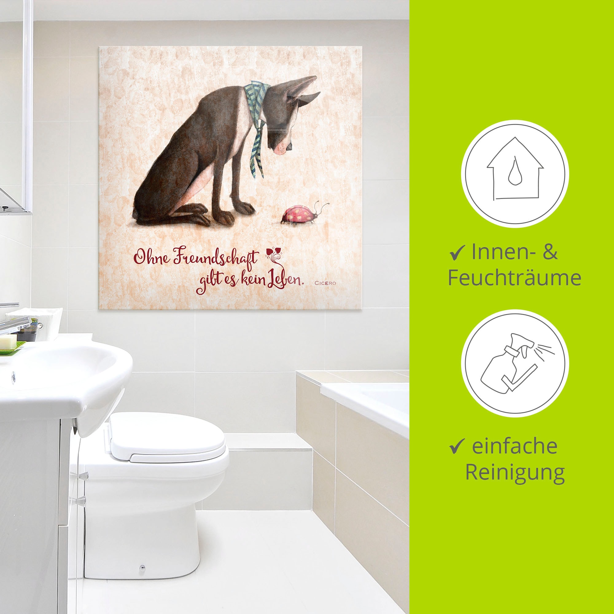 Artland Glasbild »Lebensweisheit Freundschaft«, Tiere, (1 St.), in verschiedenen Grössen