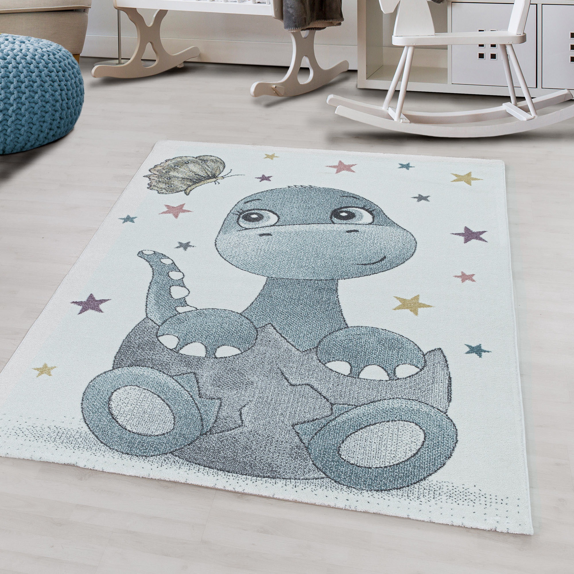 Ayyildiz Teppiche Kinderteppich »FUNNY 2106«, rechteckig, 11 mm Höhe, Kinder Dino Motivteppich