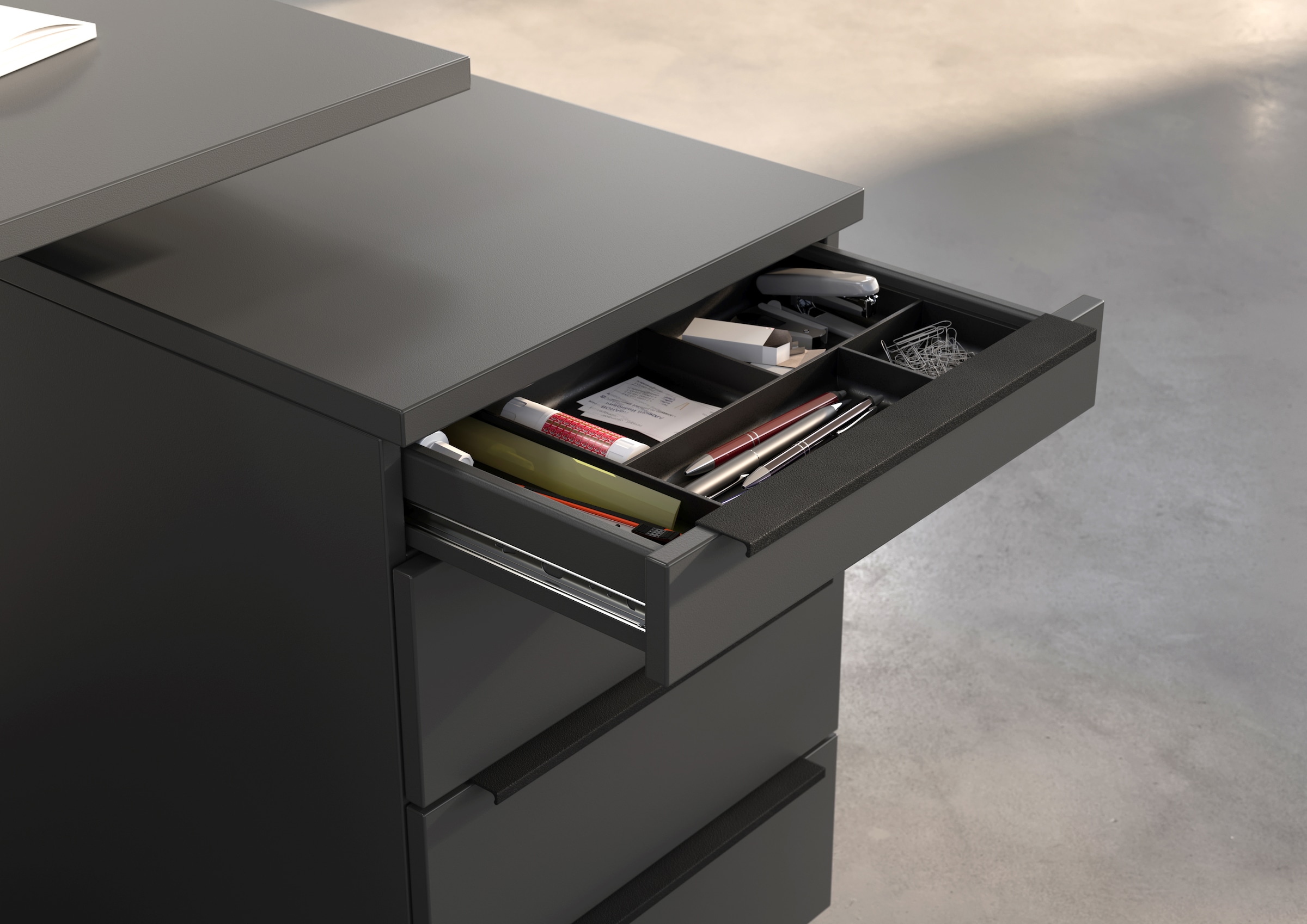 GERMANIA Büromöbel-Set »Mailand«, (4 tlg.), inkl. Schreibtisch, Rollcontainer, Raumteiler und Sideboard