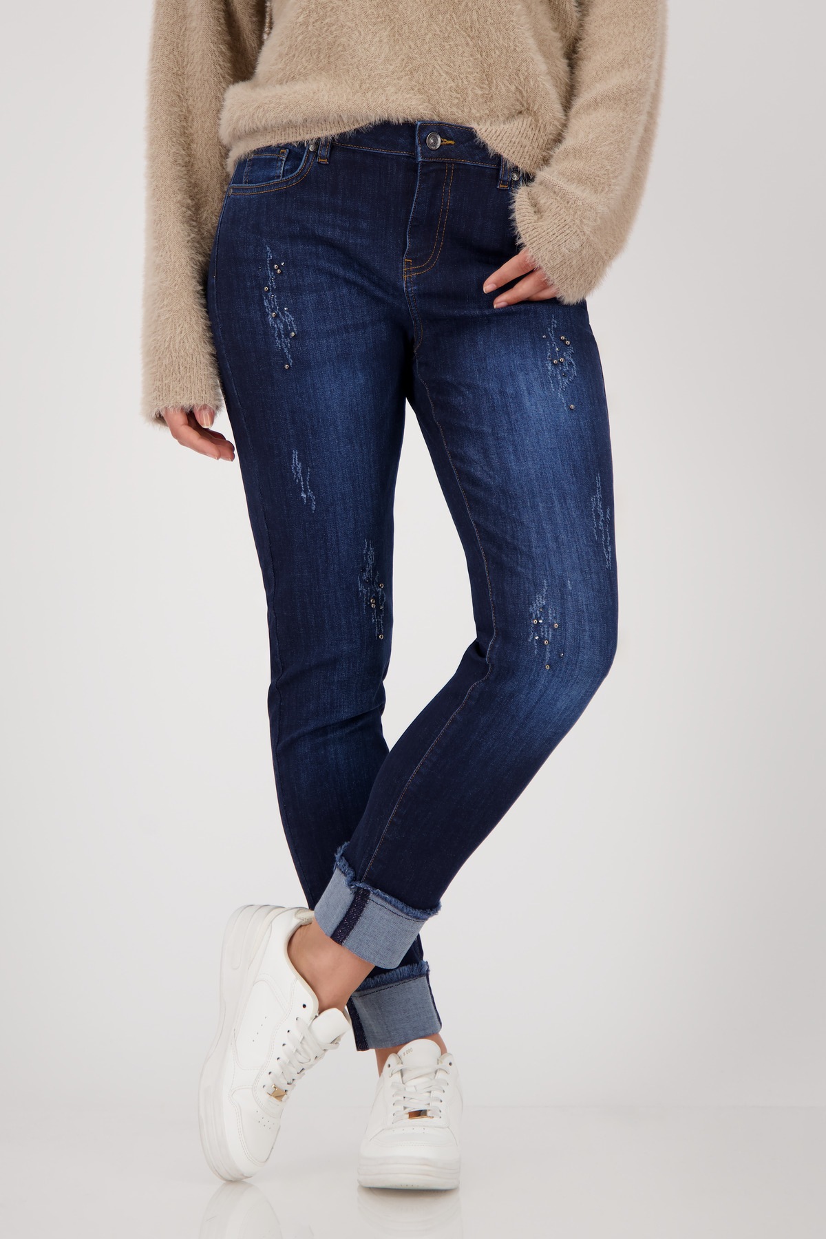 Monari Skinny-fit-Jeans »Hose Jeans Perlenschmuck« Regular fit