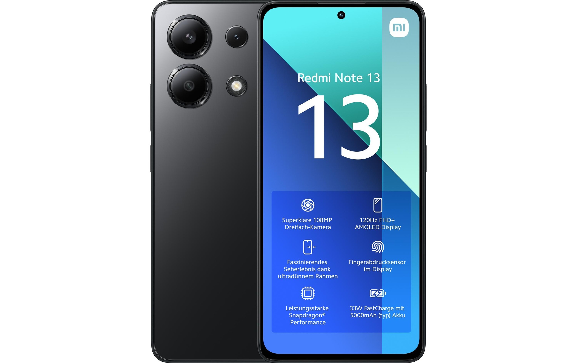 Xiaomi Smartphone »Note 13 128 GB Schwarz«, Schwarz, 16,87 cm/6,67 Zoll, 128 GB Speicherplatz, 108 MP Kamera