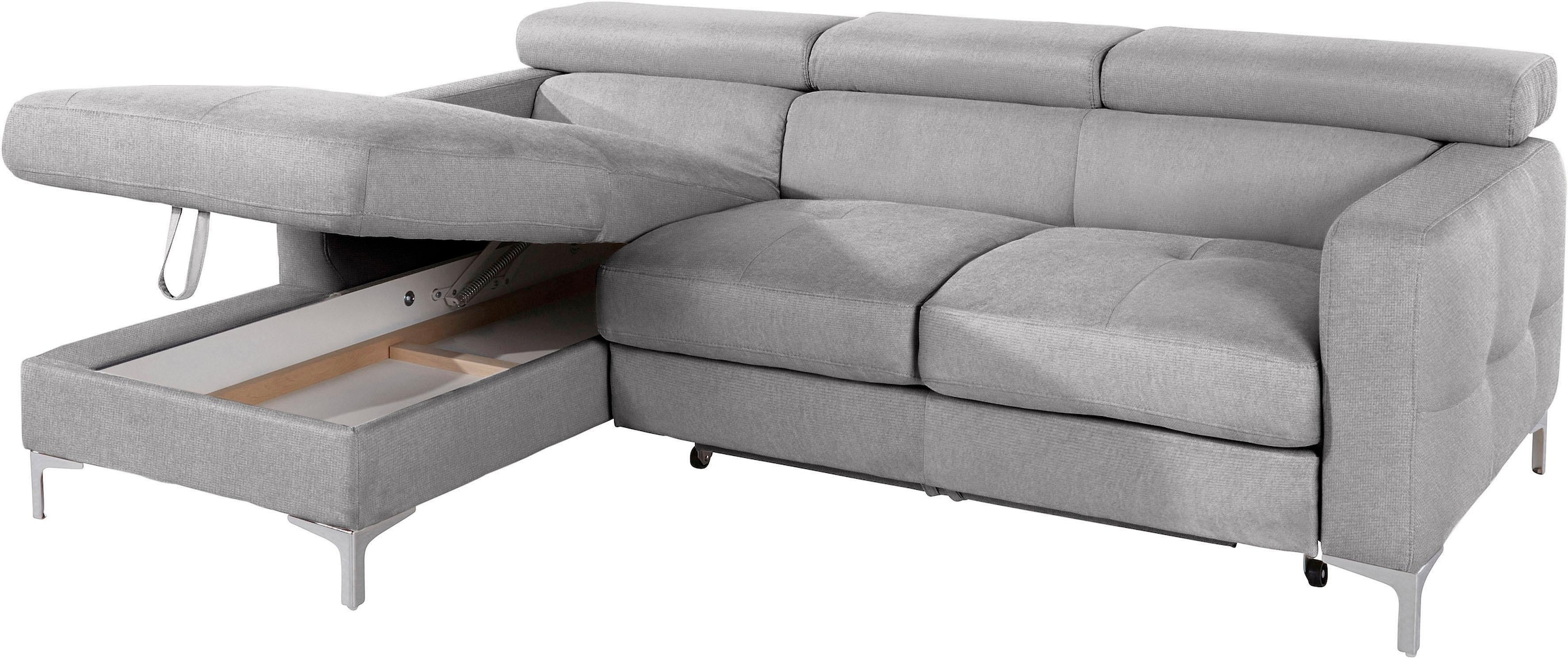 COTTA Ecksofa »Sammy L-Form«, inklusive Kopfteilverstellung, wahlweise mit Bettfunktion