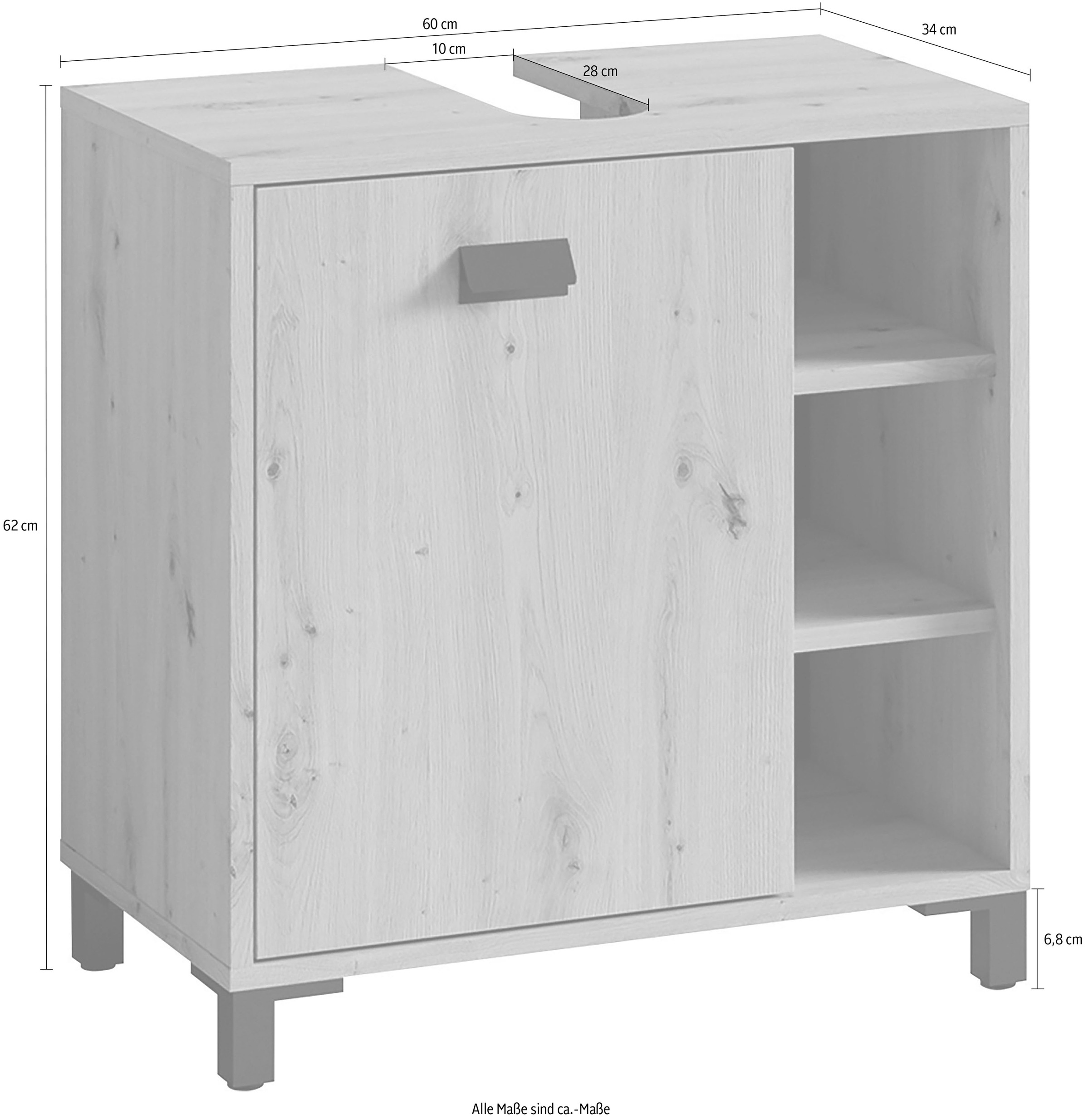 Homexperts Waschbeckenunterschrank »Wanda«, mit praktischem Regal