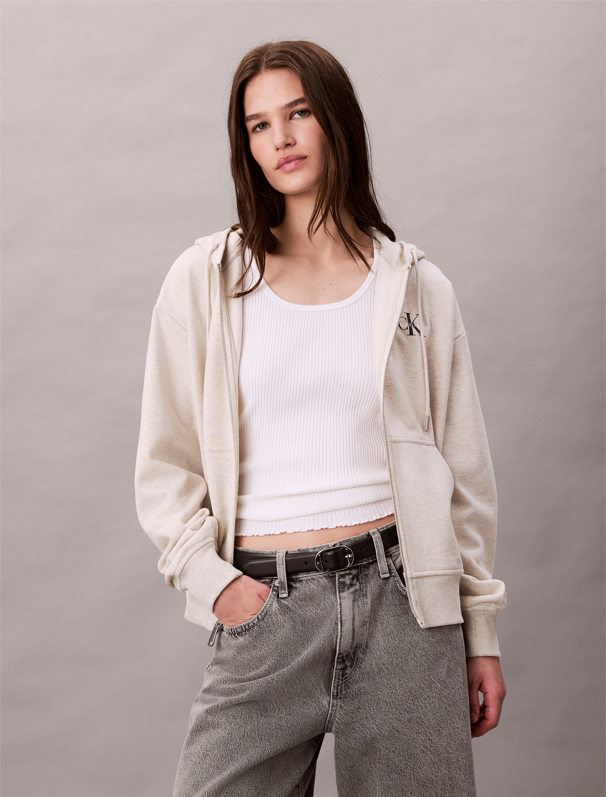 Calvin Klein Jeans Sweatjacke »MNLG FRNCH TRRY FZ B« Mit Rundhalsausschnitt
