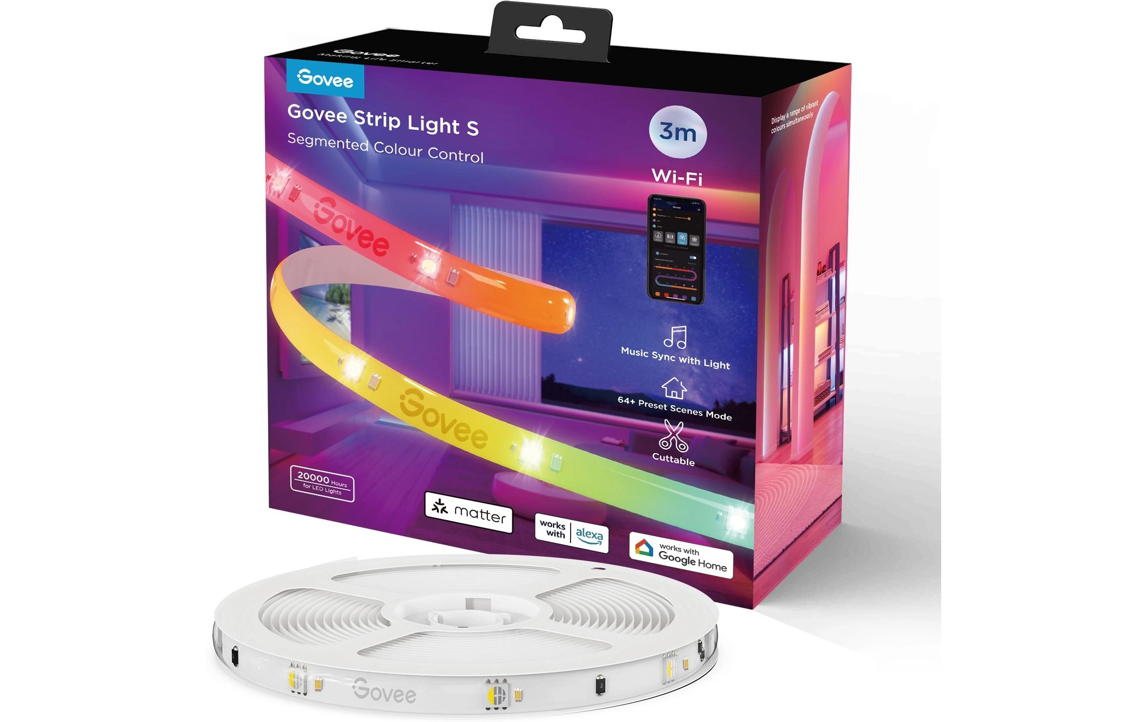 Govee LED-Streifen »3m, Matter, WiFi, BT, RGBIC« 72 Stk.-flammig