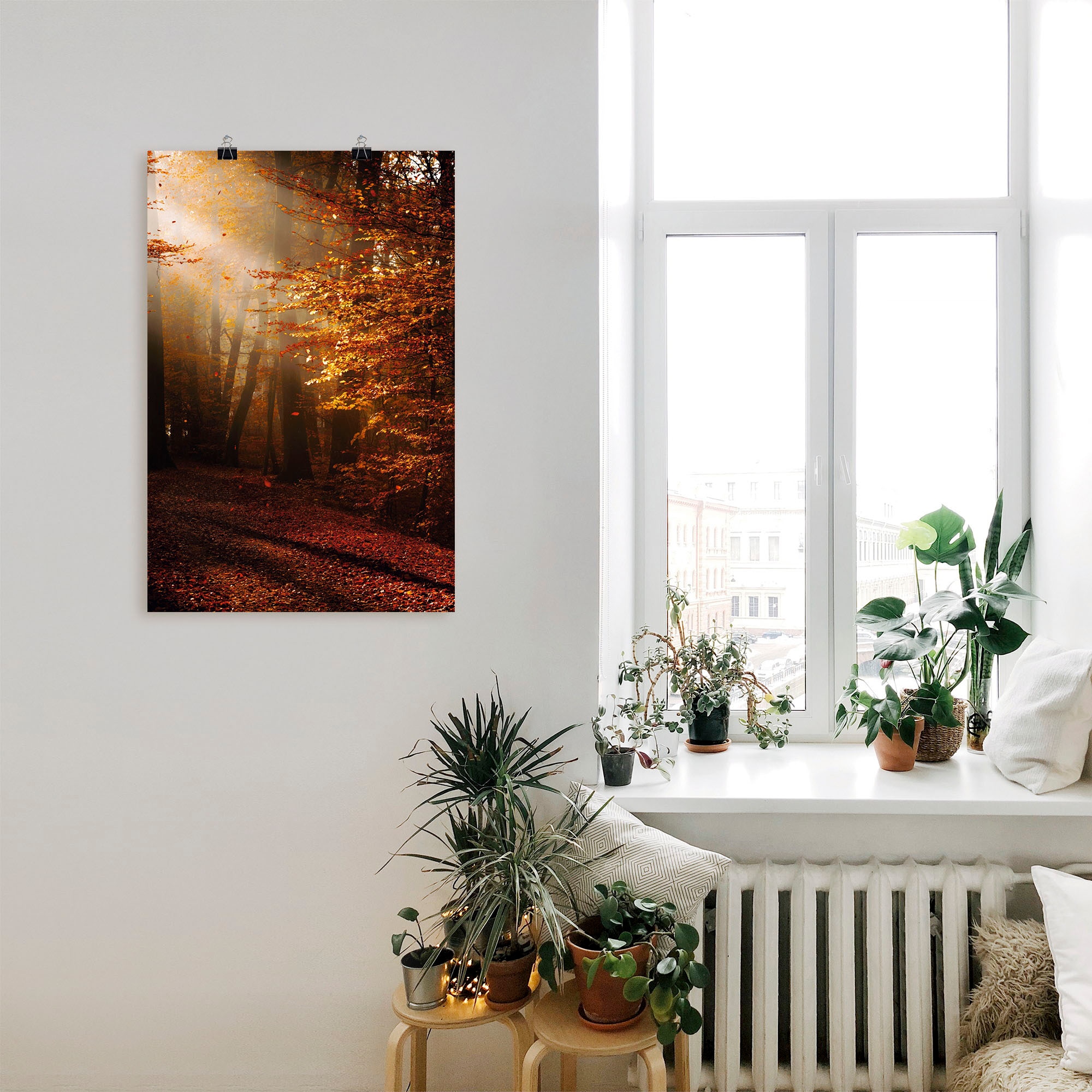 Artland Wandbild »Sonnenaufgang im Herbst«, Wald, (1 St.), als Leinwandbild, Poster in verschied. Grössen
