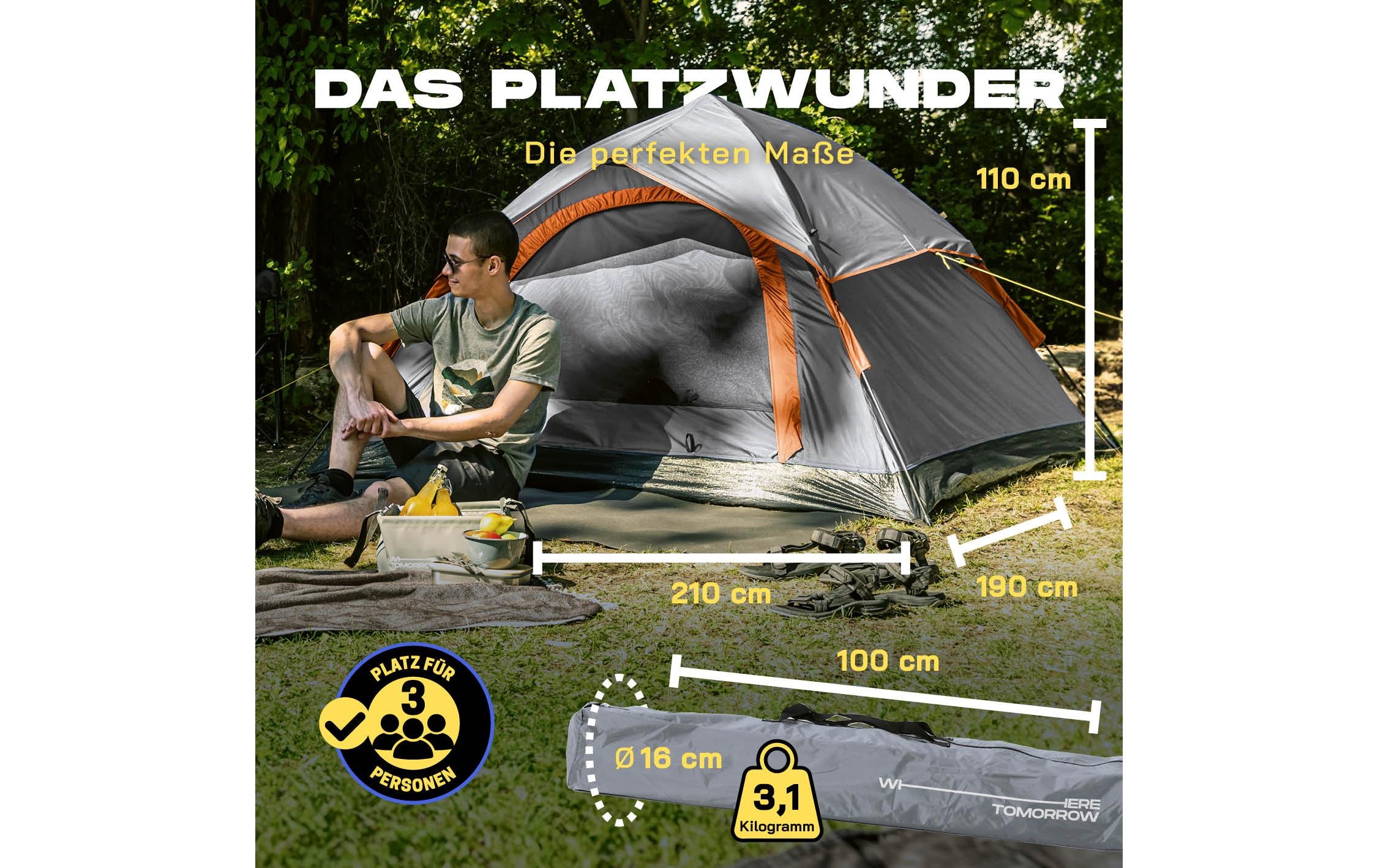 Wurfzelt »Where tomorrow 3 Personen«, 3 Personen