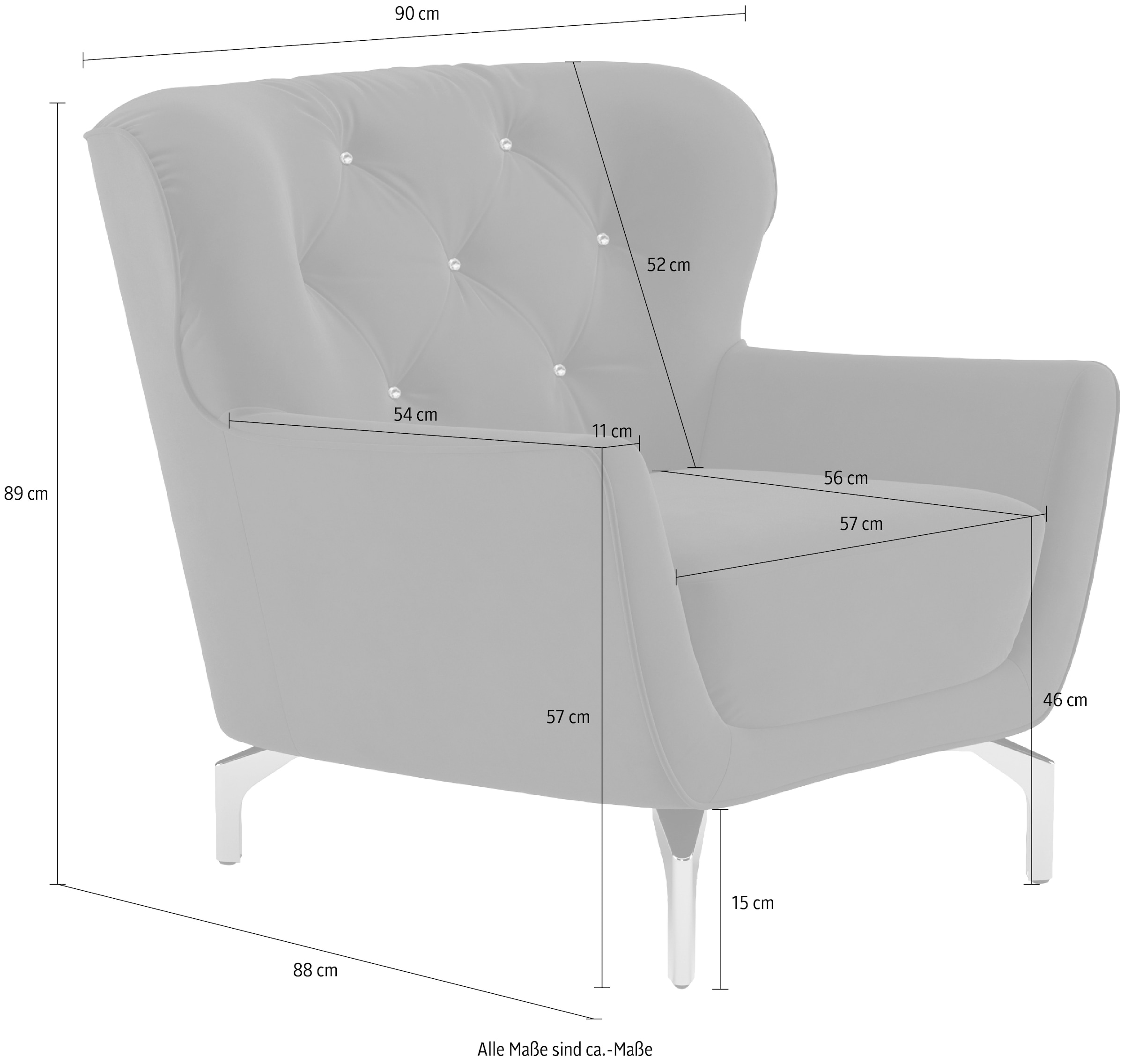 sit&more Sessel »Orient 3«, inkl. 1 Zierkissen mit Strass-Stein, goldfarbene Metallfüsse