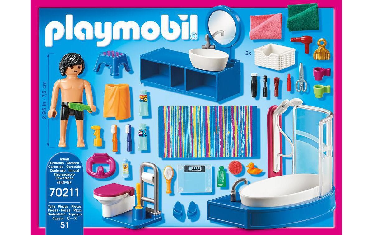 Playmobil® Spielbausteine »Dollhouse Badezimmer 70211«, (51 St.)
