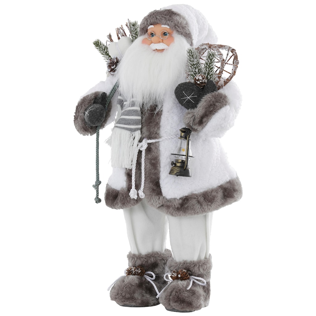HOSSNER - HOMECOLLECTION Weihnachtsmann »Santa mit weissem Mantel und Laterne«
