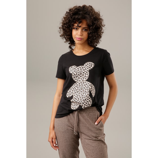 Aniston CASUAL T-Shirt, mit Glanznieten verzierter Bärchen-Frontdruck -  NEUE KOLLEKTIOM online bestellen | Jelmoli-Versand
