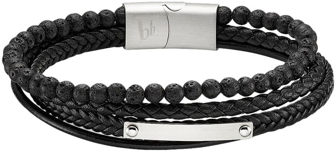 Bruno Banani Lederarmband "Schmuck" mit Lavastein