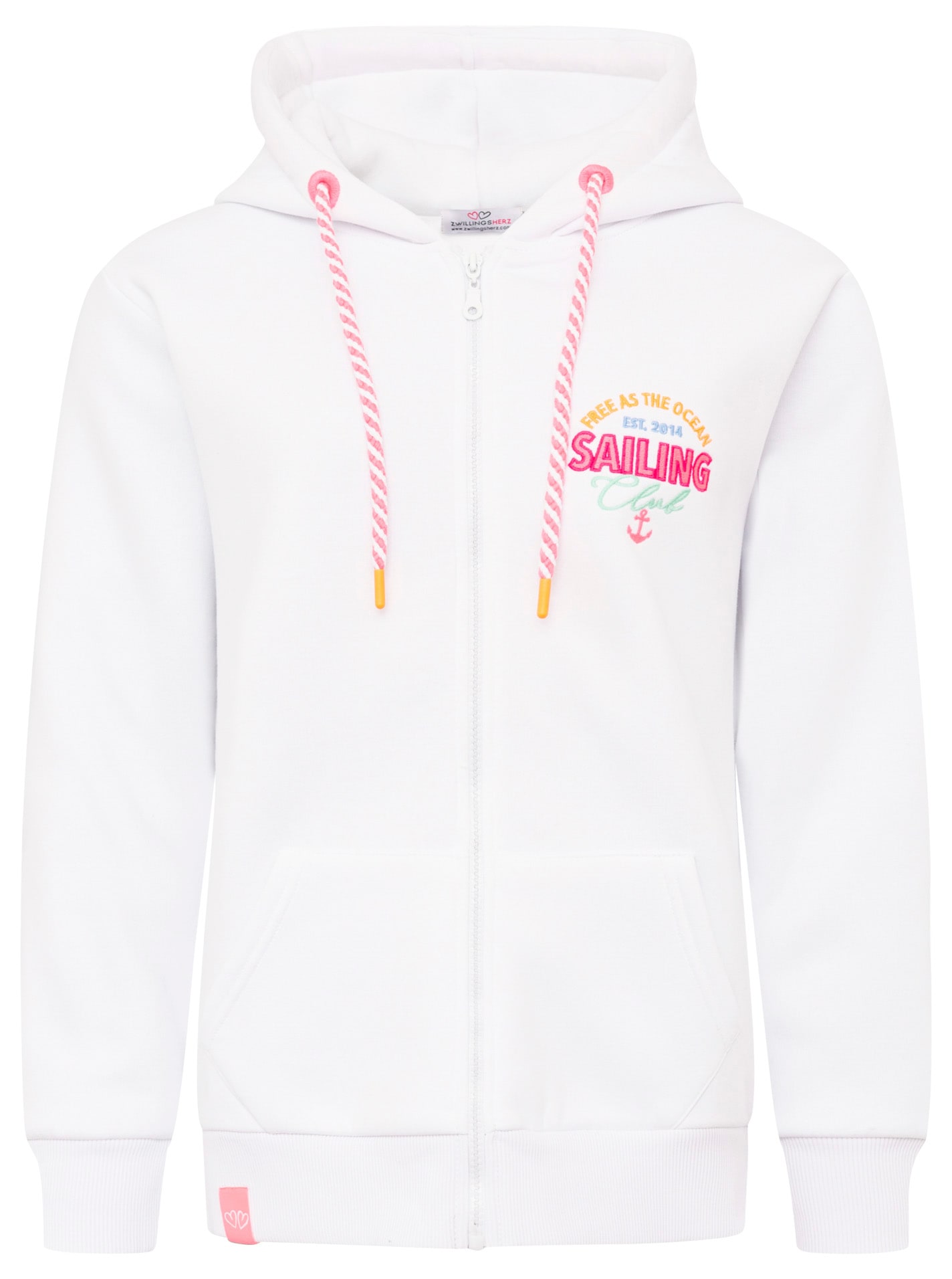 Zwillingsherz Kapuzensweatjacke »"Sailing Club"«, Kapuzensweatjacke mit grosser SAILING Applikation am Rücken und Tasche