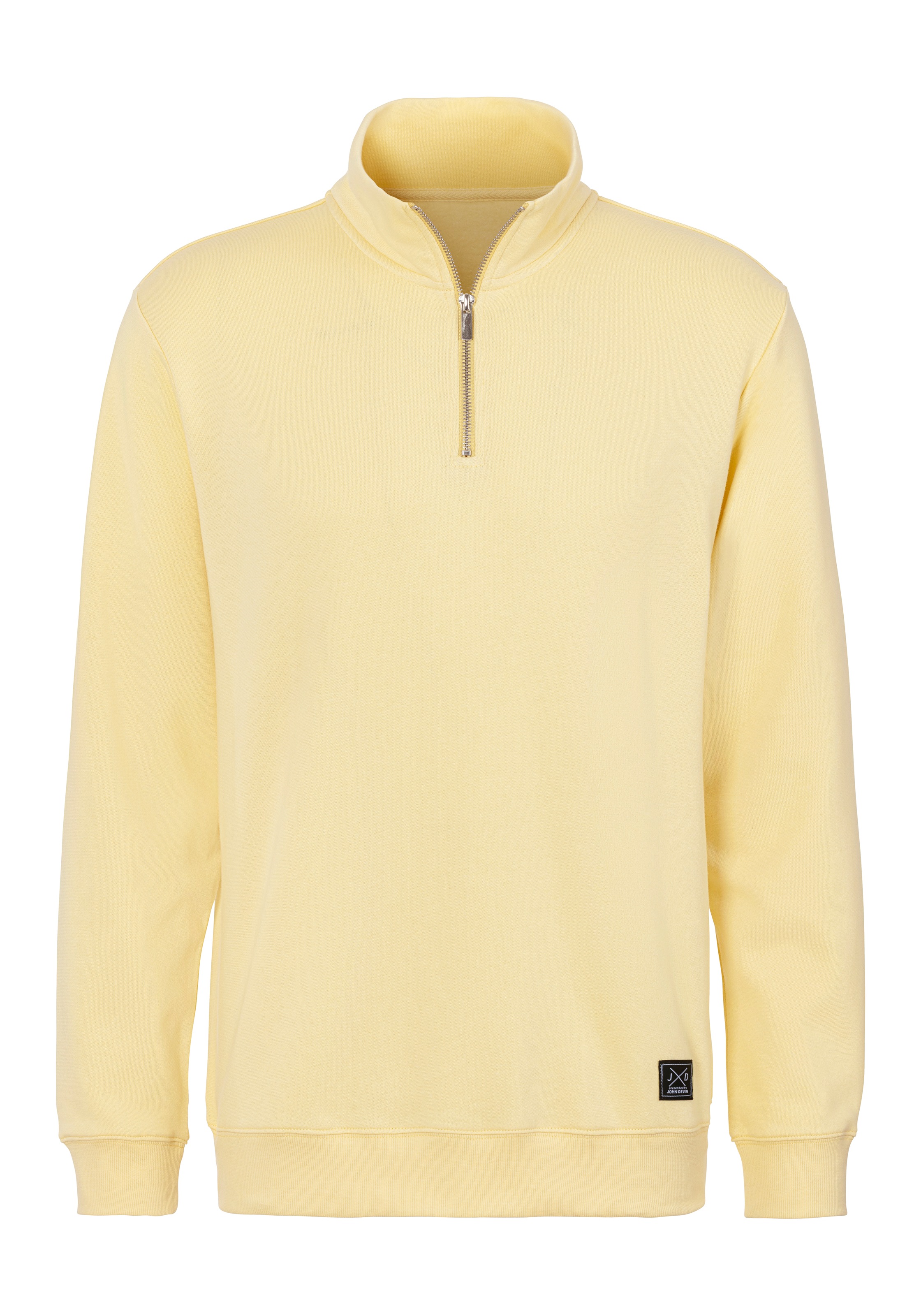 John Devin Sweatshirt, Langarm, Sweatshirt mit Reissverschluss am Stehkragen