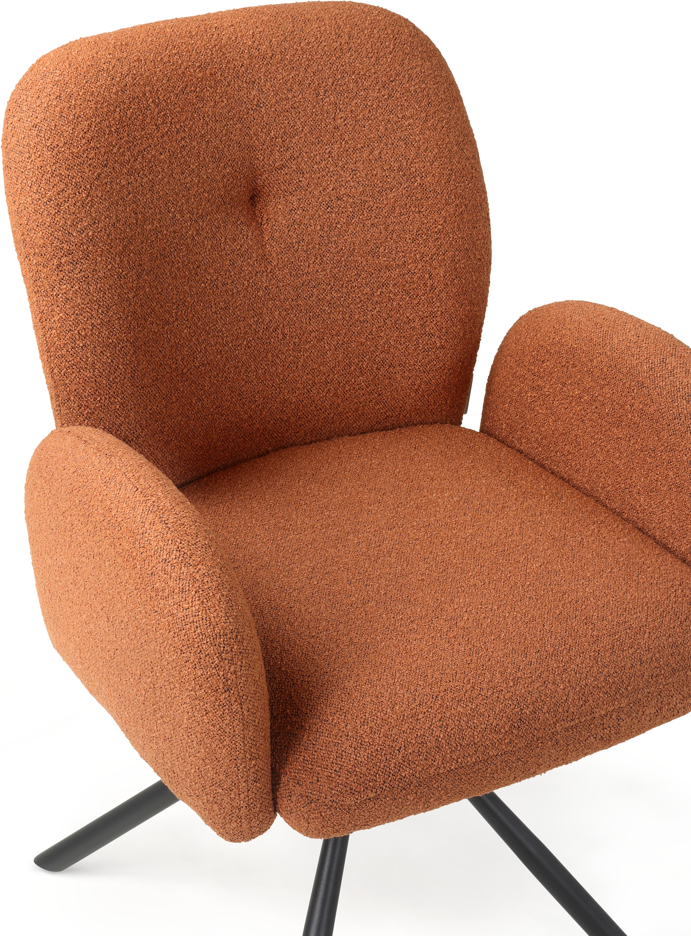TOM TAILOR HOME Armlehnstuhl »PEBBLE ARMCHAIR«, (Set), 2 St., Webstoff Bouclé, Esszimmerstuhl, mit Armlehnen, 4-Fussgestell, 140 kg belastbar, drehbar