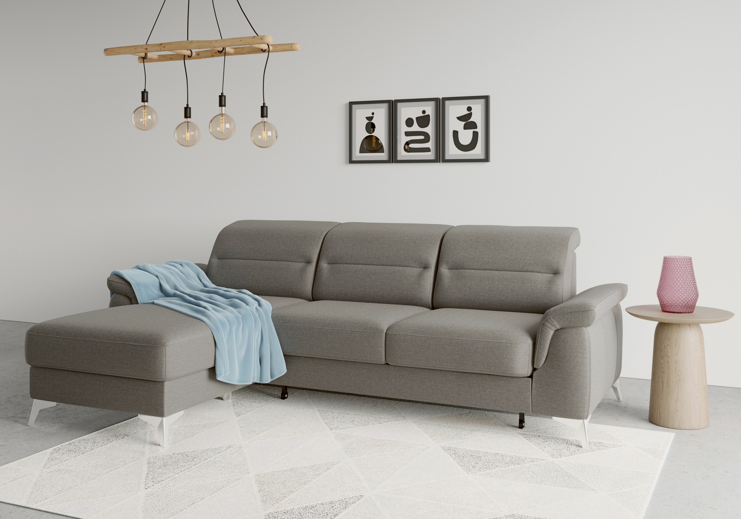 sit&more Ecksofa "Sinatra L-Form" mit Recamiere, optinal mit Kopfteilverstellung und Armteilfunktion