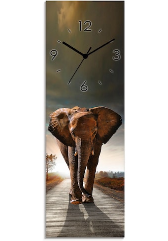 Wanduhr »Ein Elefant läuft auf der Strasse«