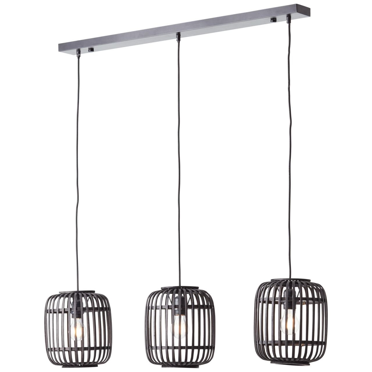 Brilliant Pendelleuchte »Woodrow«, 3 flammig, Leuchtmittel E27 ohne Leuchtmittel, Bambus Lampe, Nature-Style, 130 x 105 cm, E27